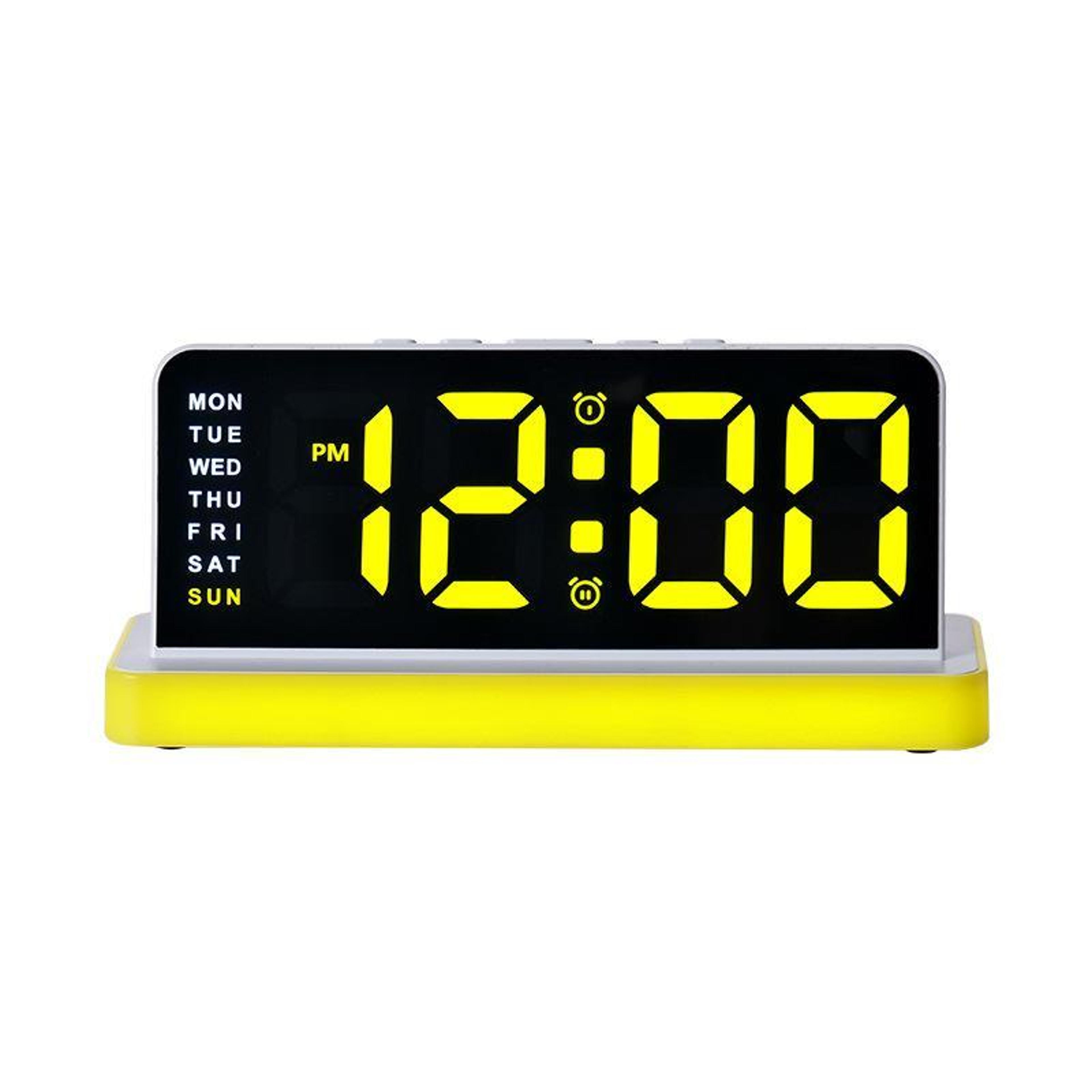 ColorGlow LED Digital Alarm Clock With Mirror Display Dual Alarms  Night Light 11