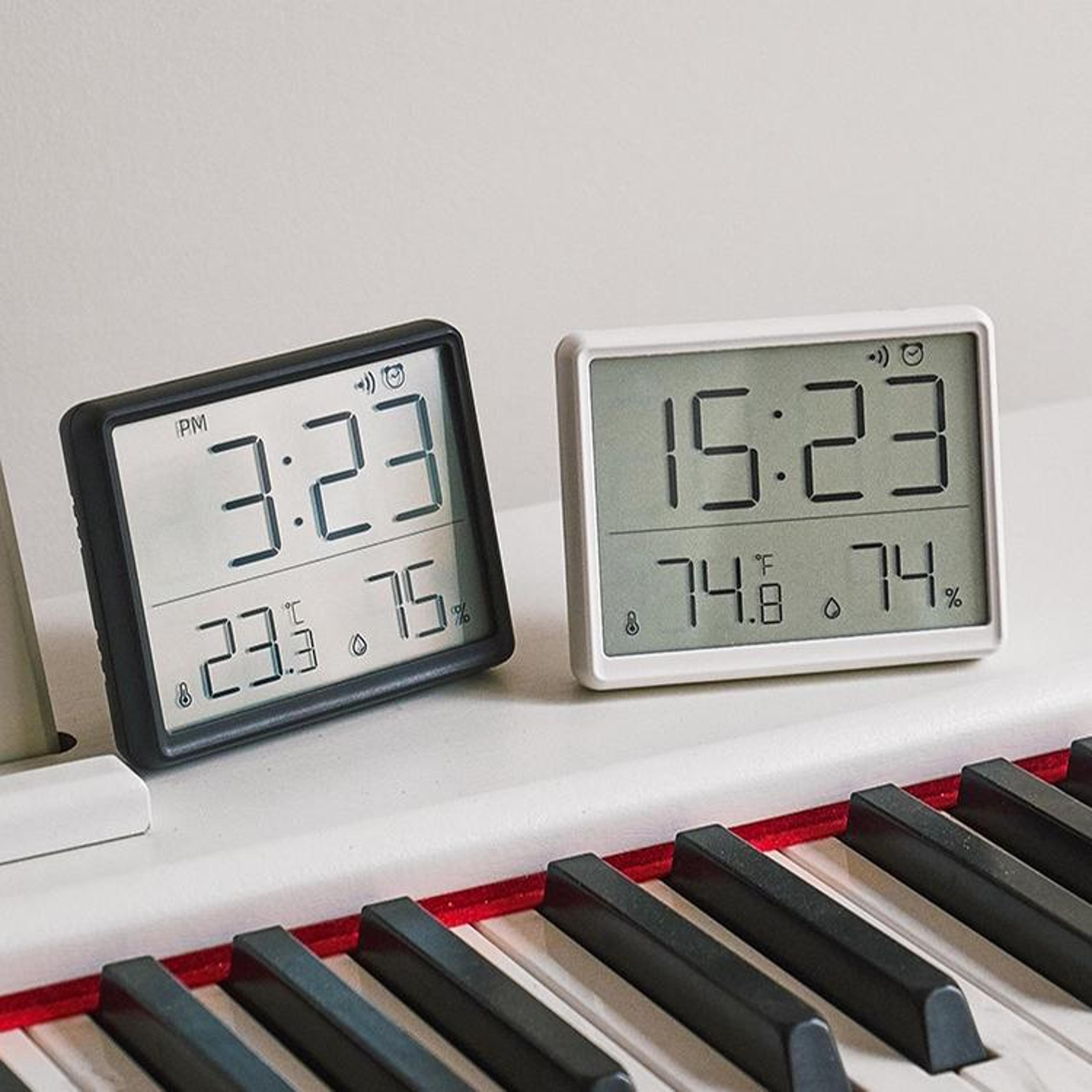 Smart Magnetic Digital Temperature Clock With LCD Display Alarm  Humidity Monitor 0