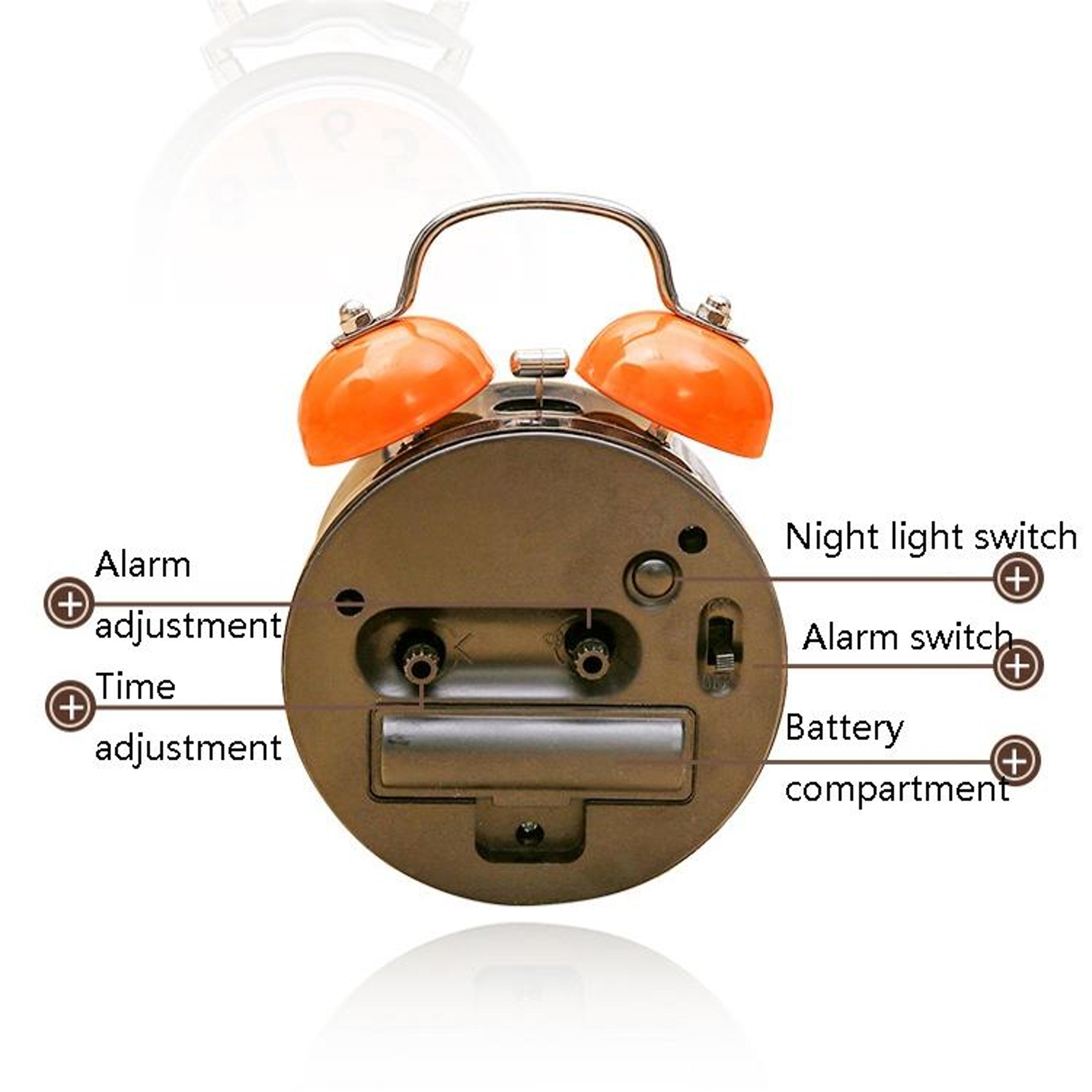 Double Bell Quartz Bedside Alarm Clock With Night Light For Students  Bedrooms 2