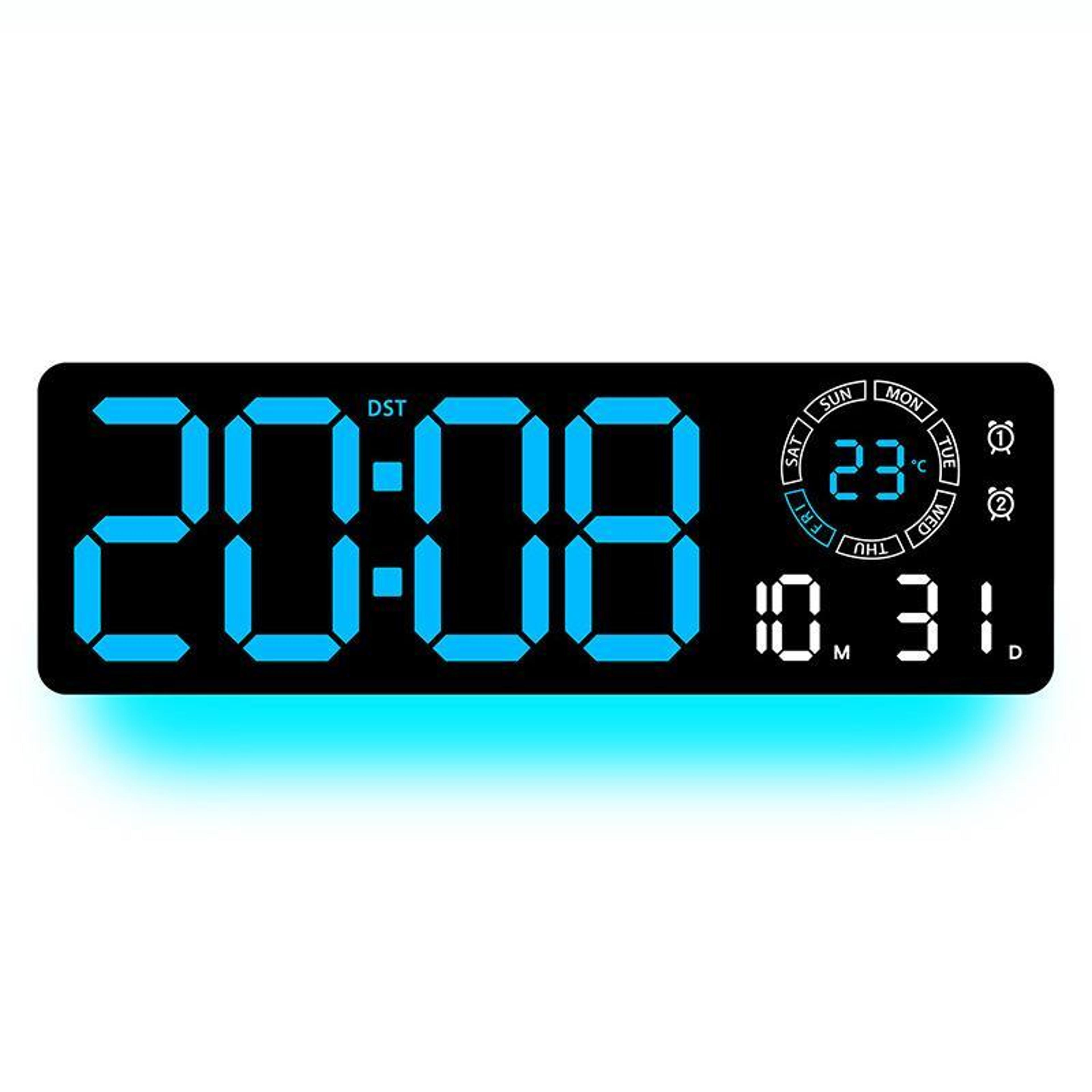 Night Glow LED Digital Wall Clock With Large Display Temperature  Smart Auto Brightness 4