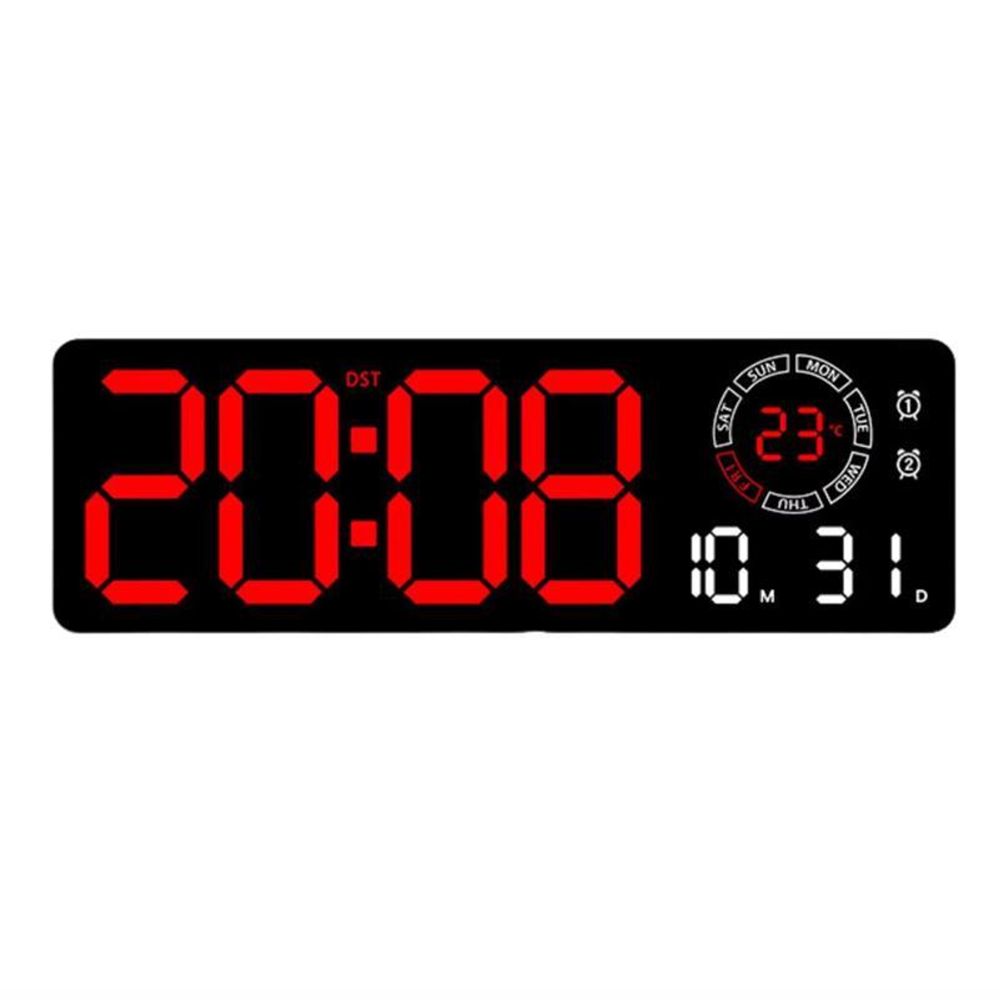 Night Glow LED Digital Wall Clock With Large Display Temperature  Smart Auto Brightness 11