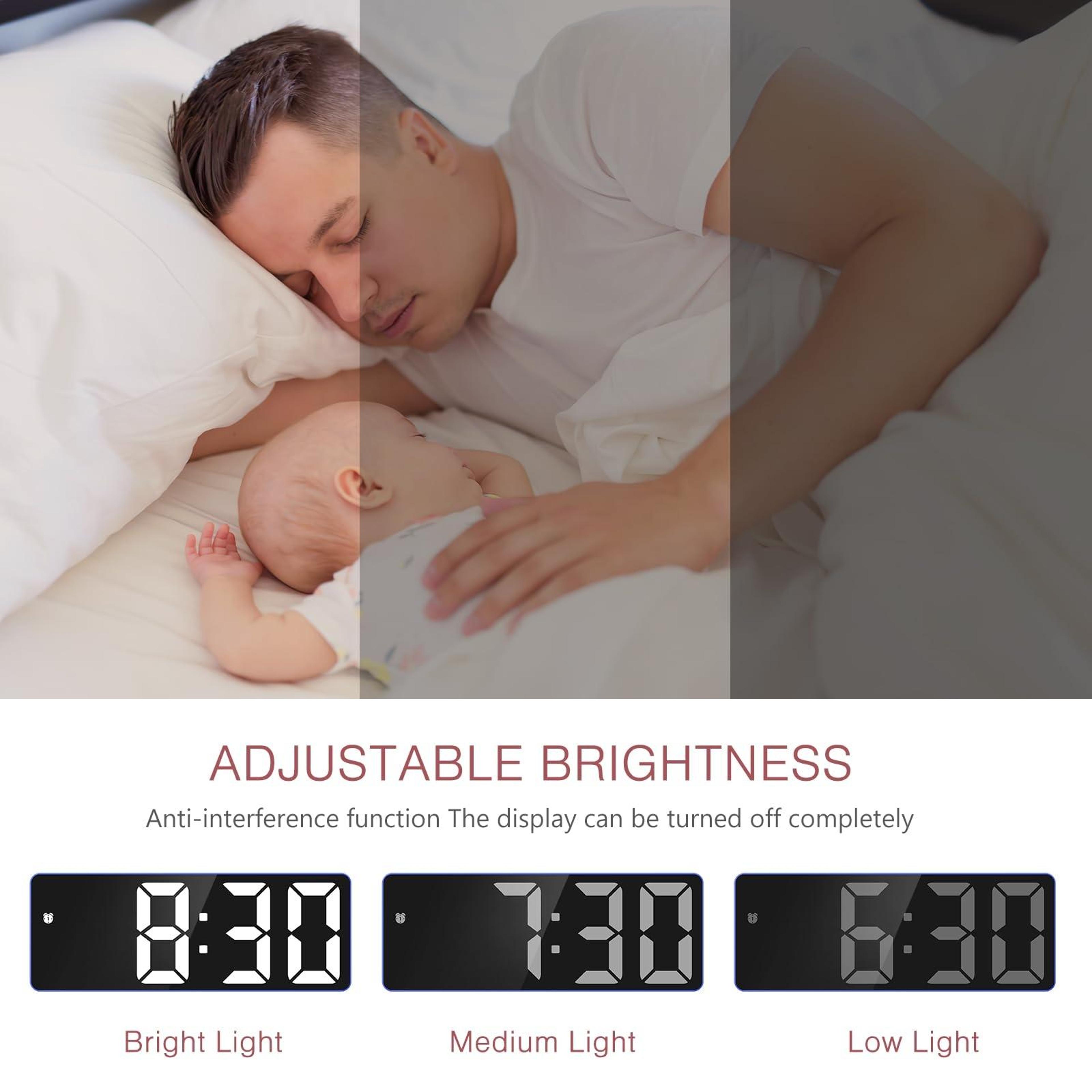 Smart LED Digital Alarm Clock With Auto Dimming Voice Control  Snooze Function 3