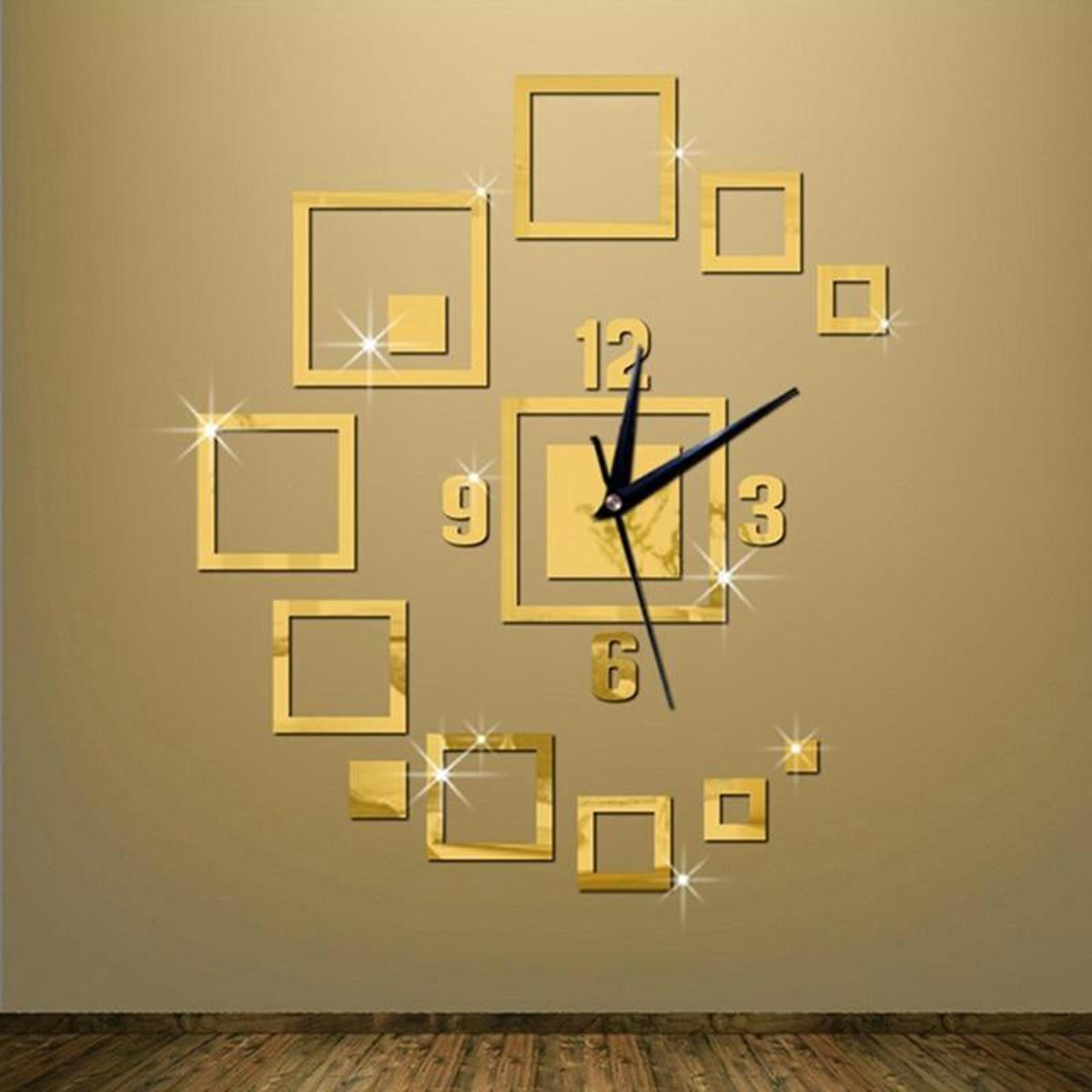 Modern 3D Mirror Wall Clock DIY Silent Acrylic Decorative Clock For Living Room  Bedroom 3