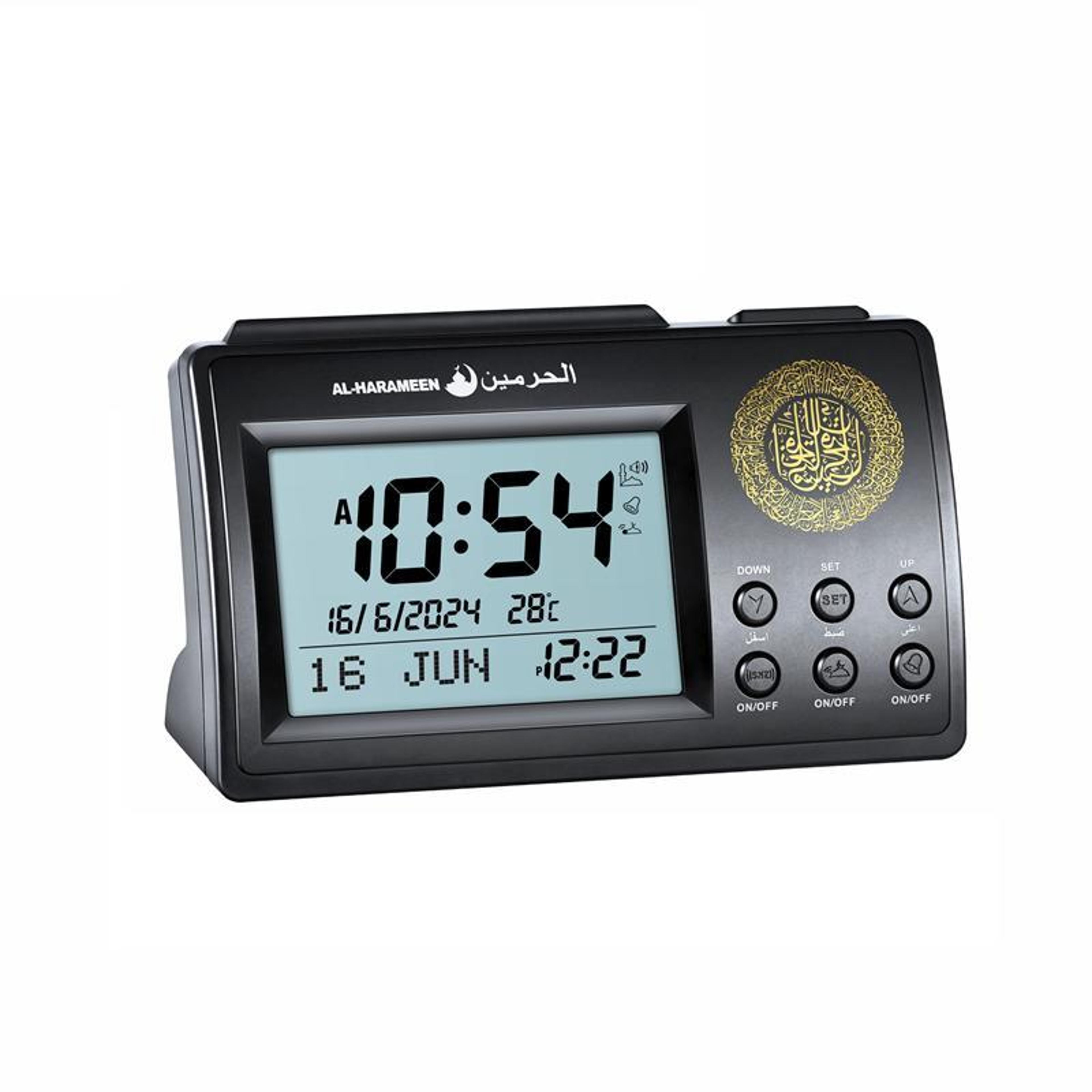 Smart Azan Prayer Clock With Hijri Calendar Temperature Display  Dual Language Alarm 4