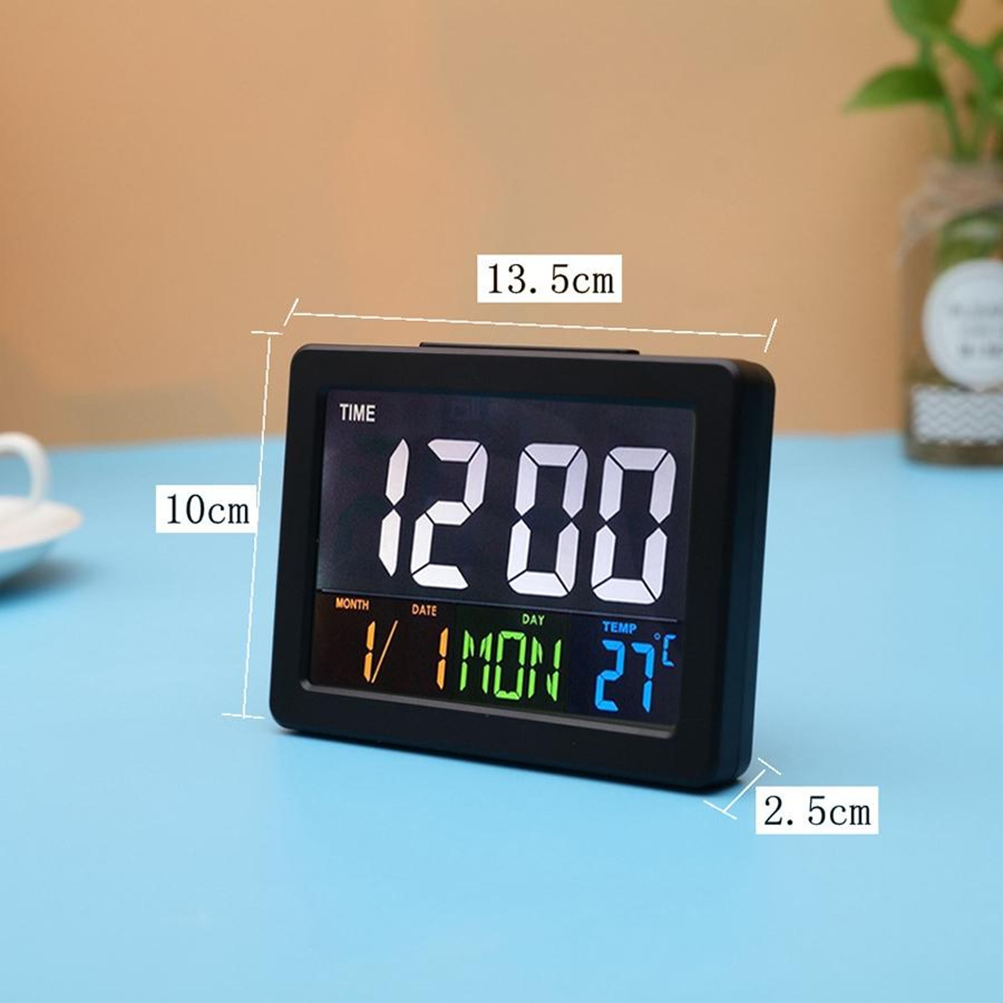 Smart LCD Digital Alarm Clock With Temperature Display Date  Snooze Function 2