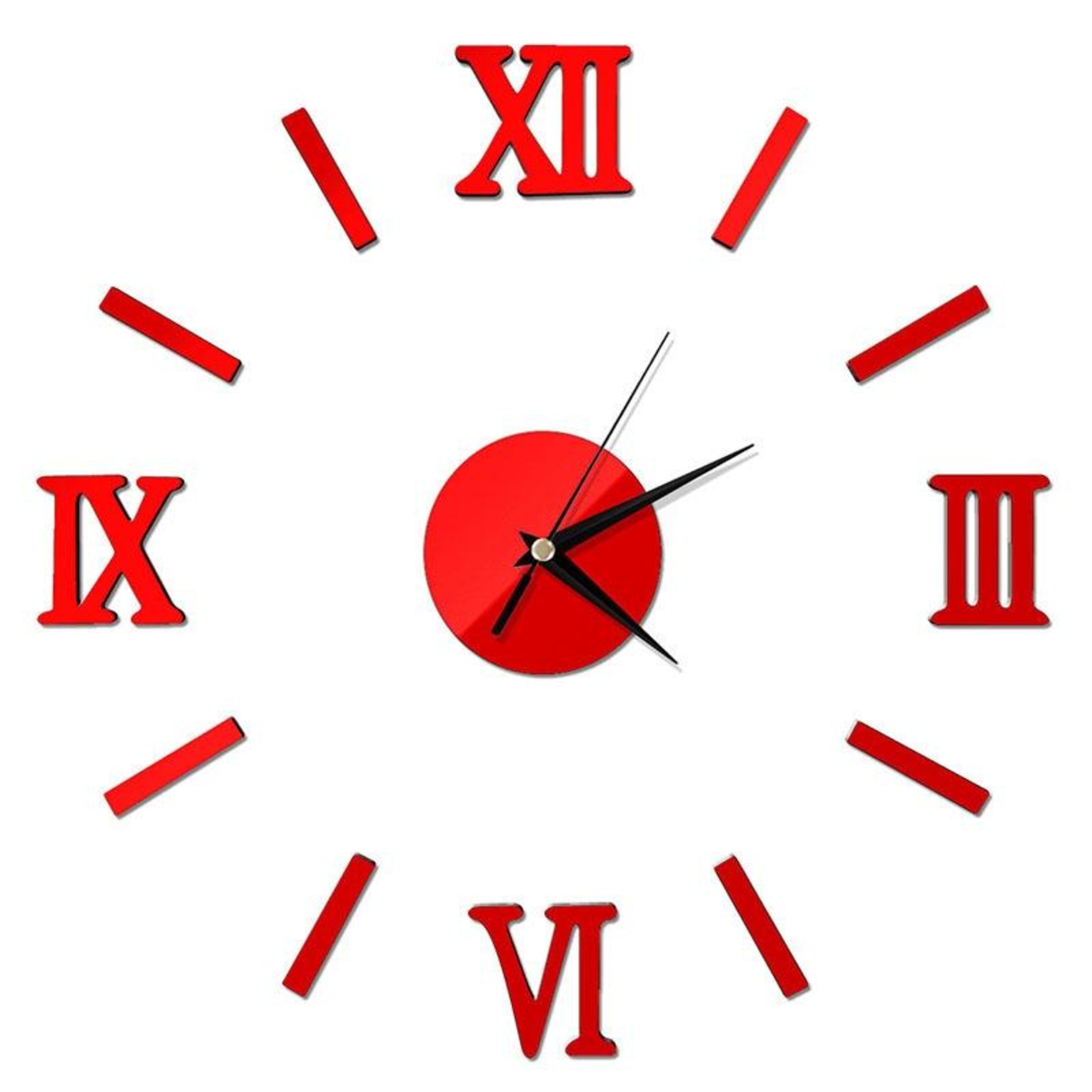 Modern 3D Mirror Roman Numeral DIY Wall Clock For Stylish Home Decor 1