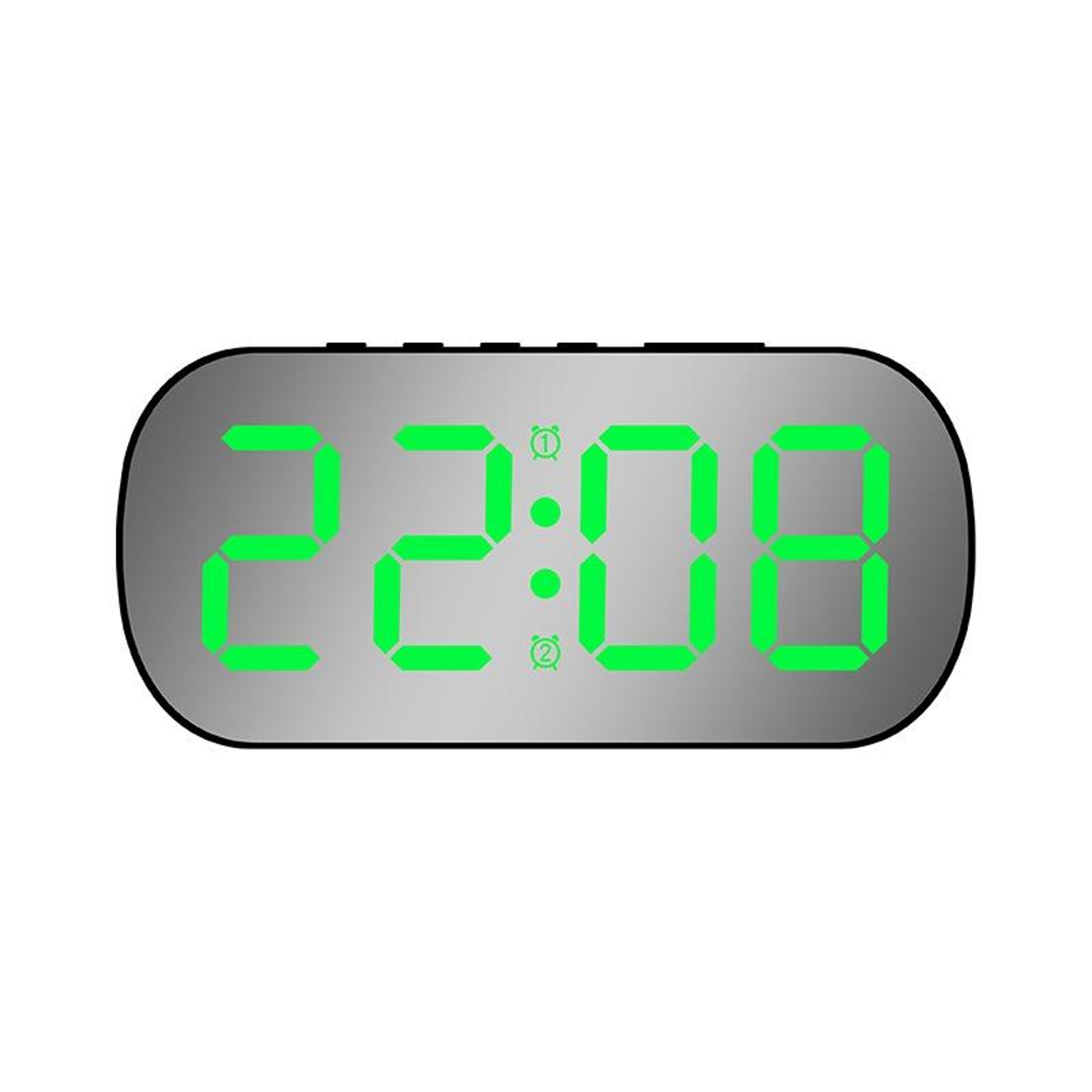 Smart Mirror LED Alarm Clock With Temperature Display  Voice Wake Up 5