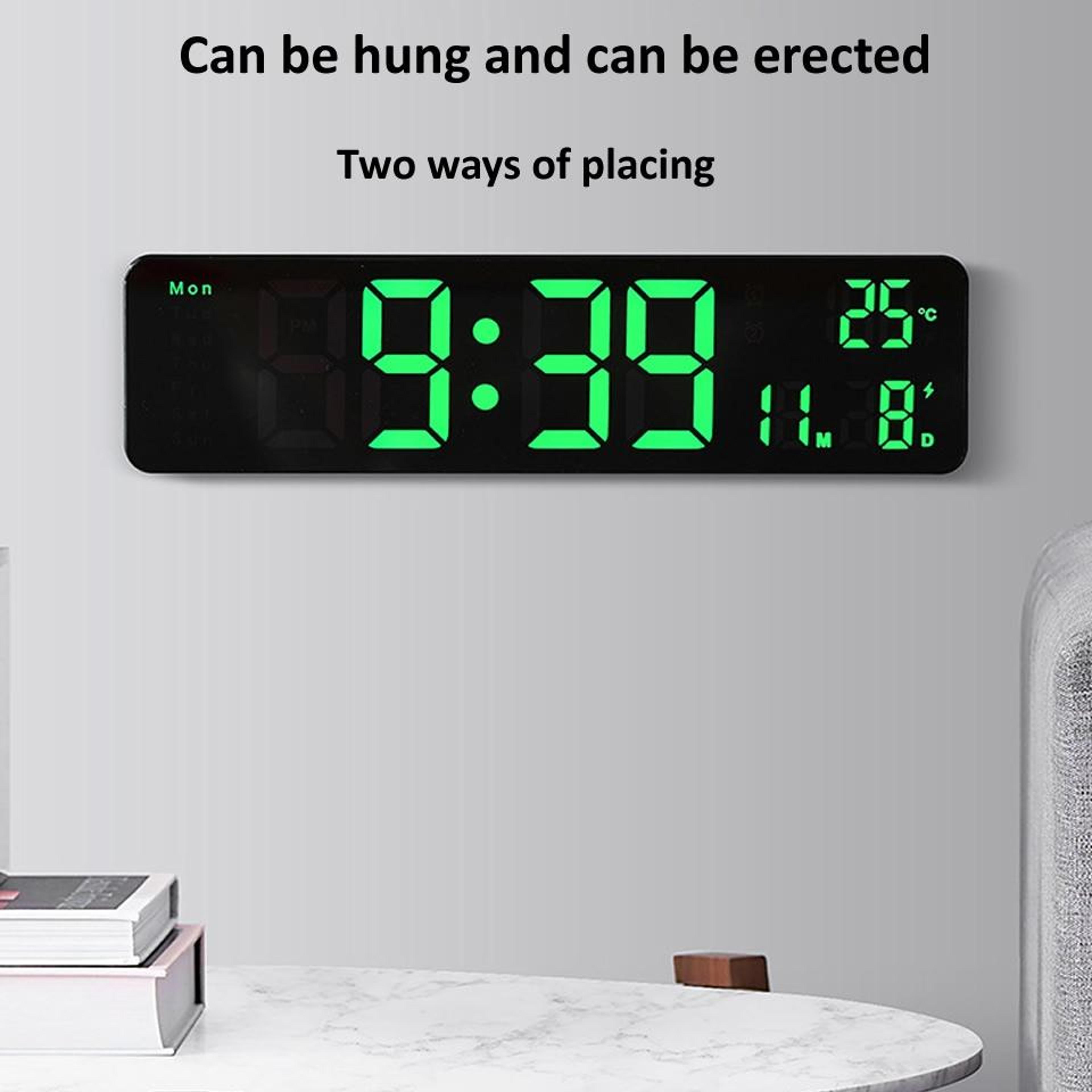 Smart LED Digital Alarm Clock With Temperature Display Dual Alarms  Adjustable Brightness 4