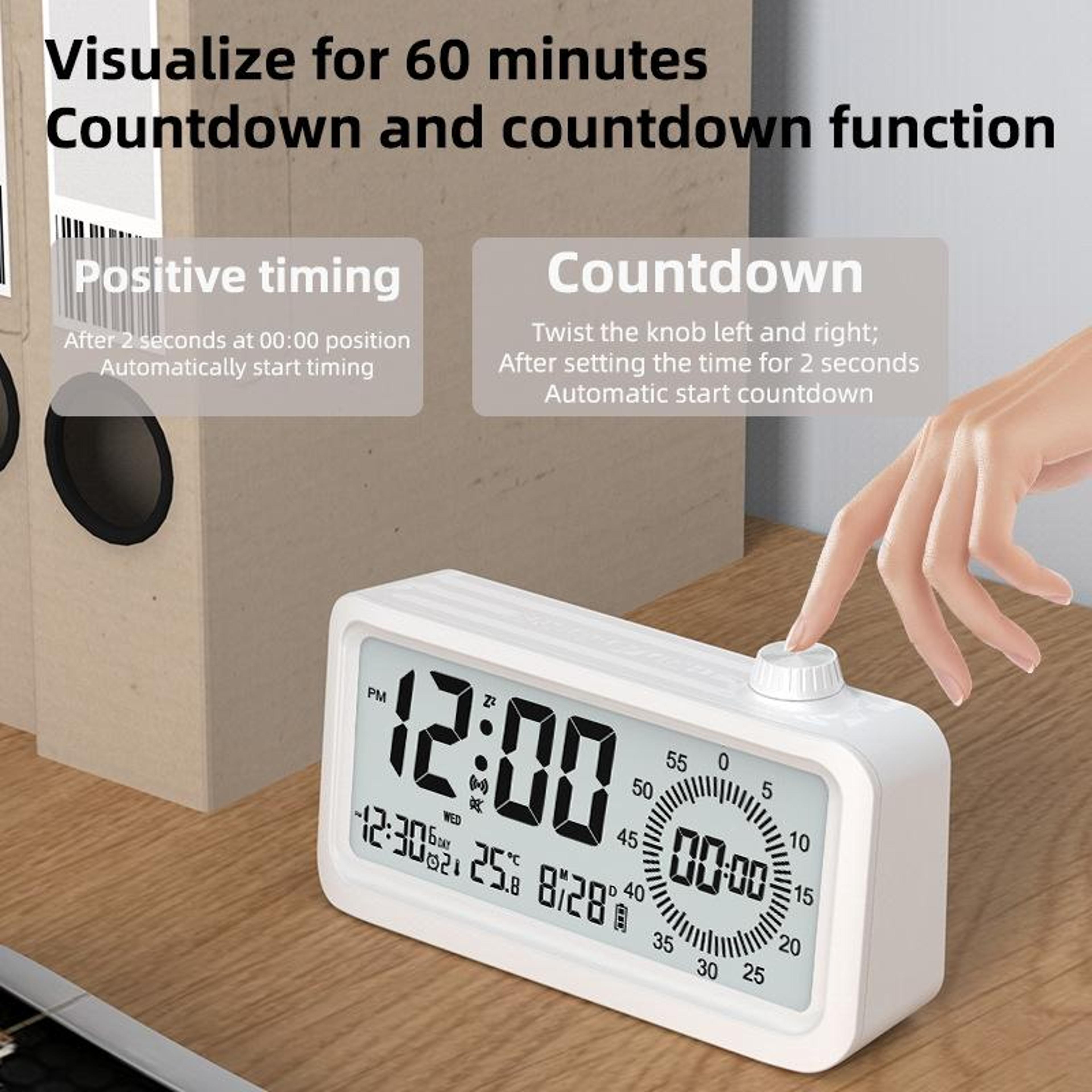 Visual Countdown Alarm Clock With LCD Display Timer  Temperature Monitor 6
