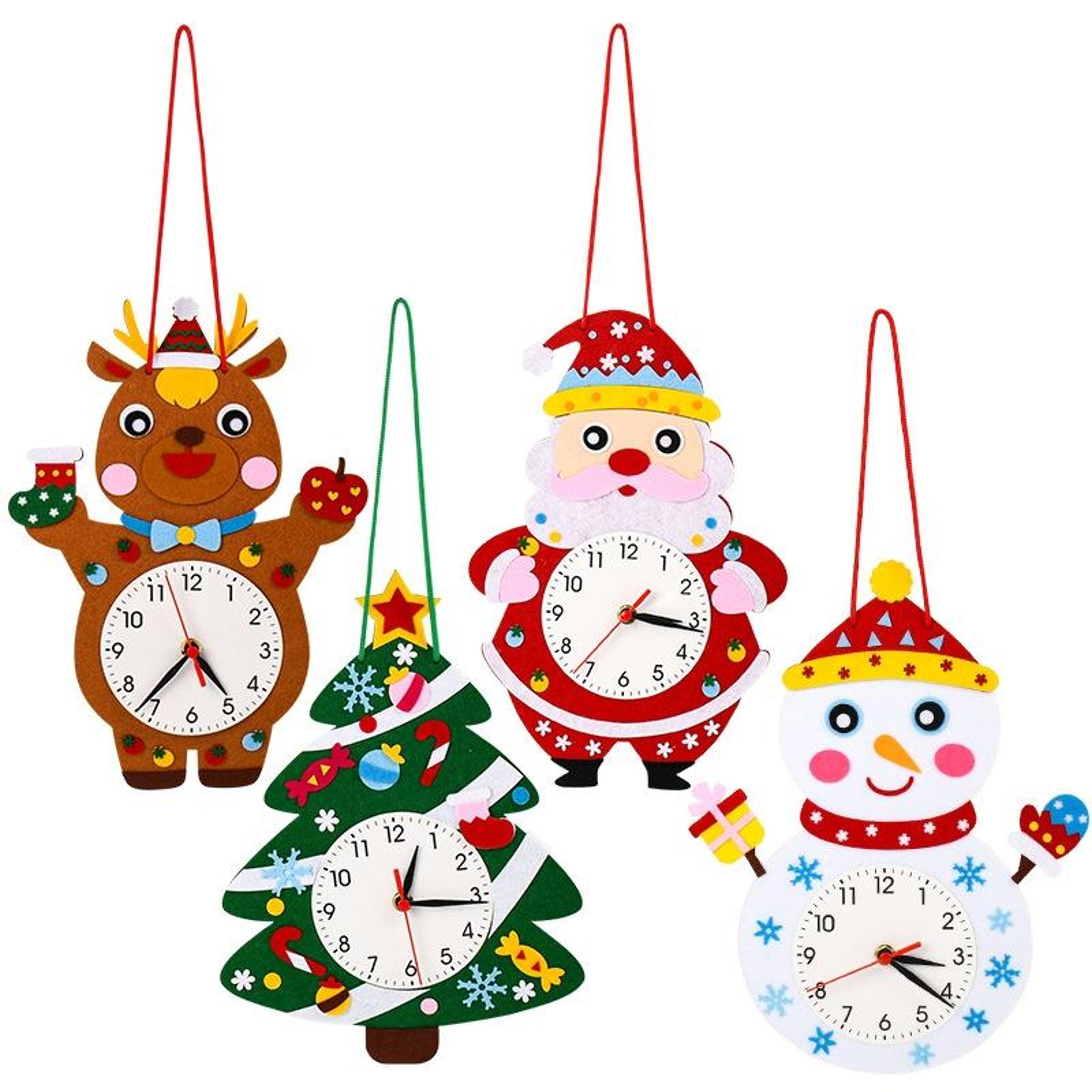 DIY Cartoon Learning Clock Craft Kit For Kids Time Teaching Wall Decoration 4