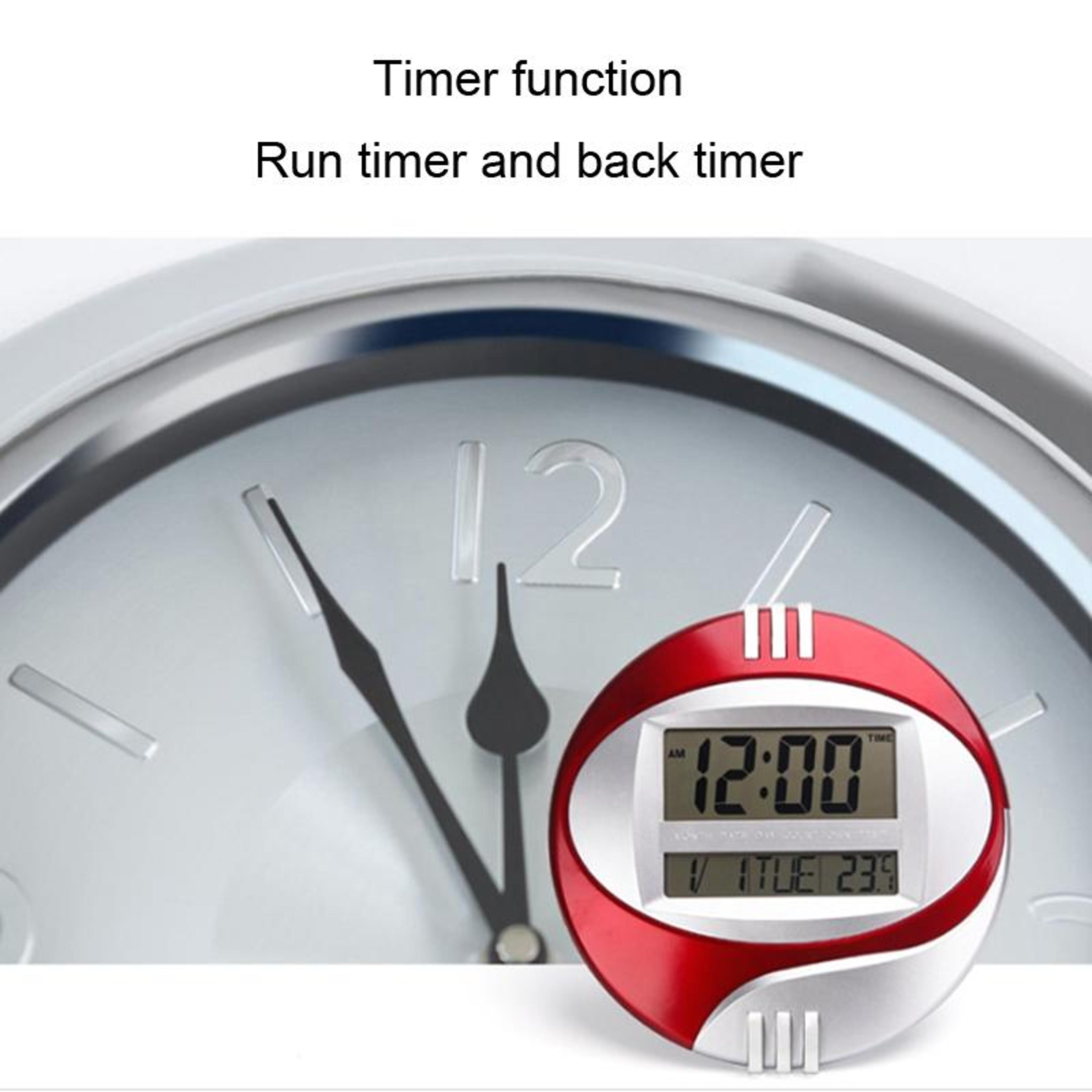 3885N Large LCD Digital Wall  Desk Clock With Temperature Display And Silent Alarm 3