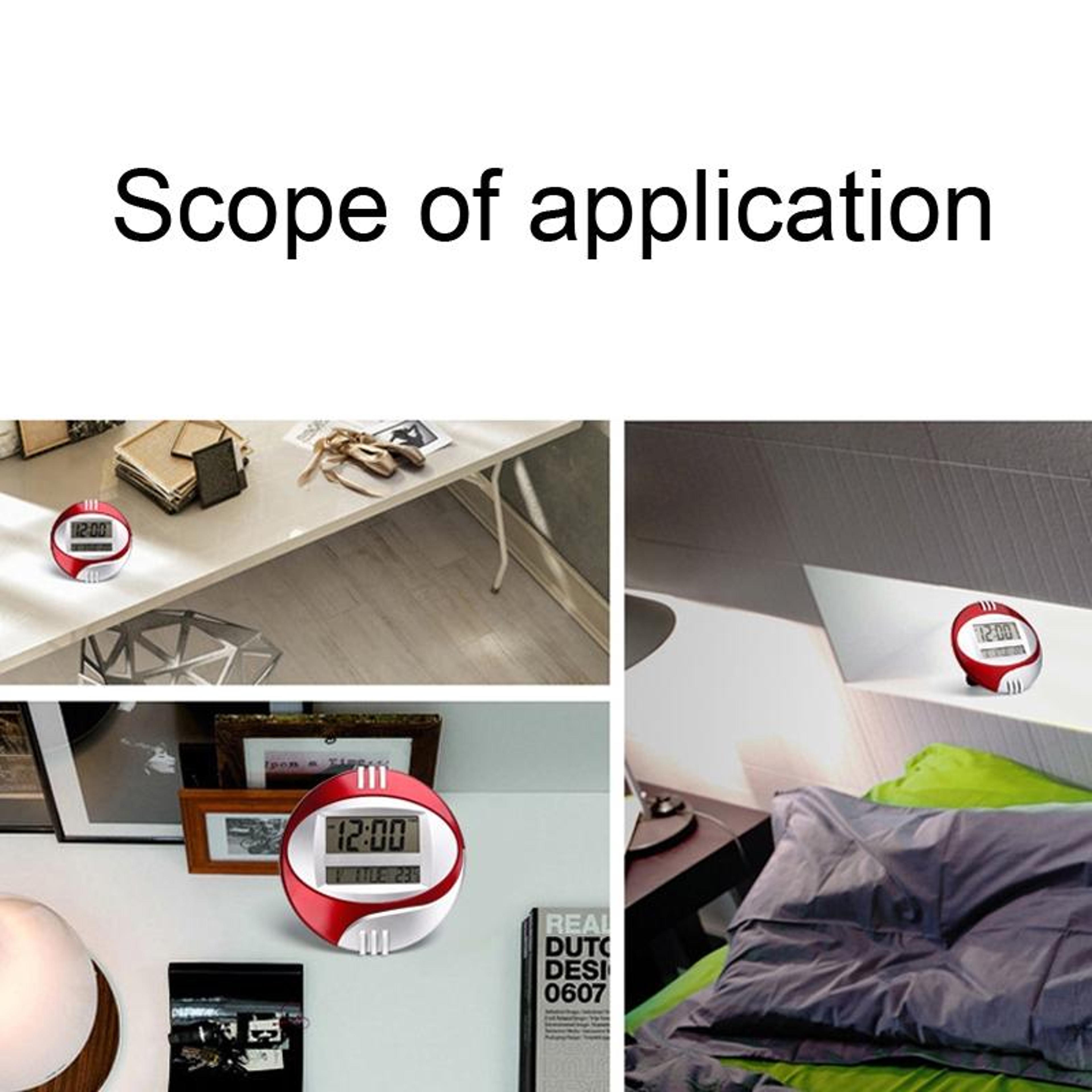 3885N Large LCD Digital Wall  Desk Clock With Temperature Display And Silent Alarm 8