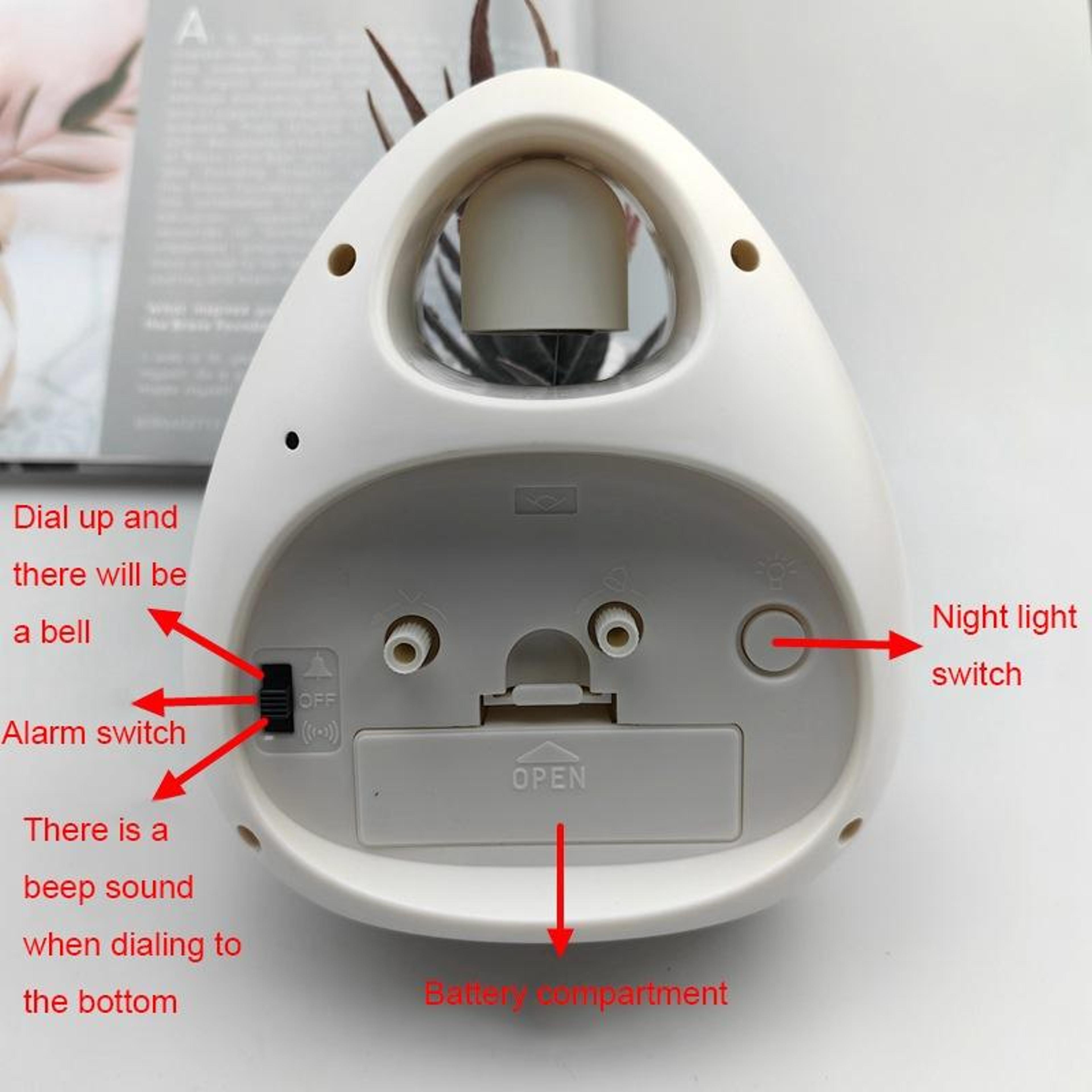 Cute Egg Shaped Kids Alarm Clock With Bell Top For Bedroom  Bedside 5