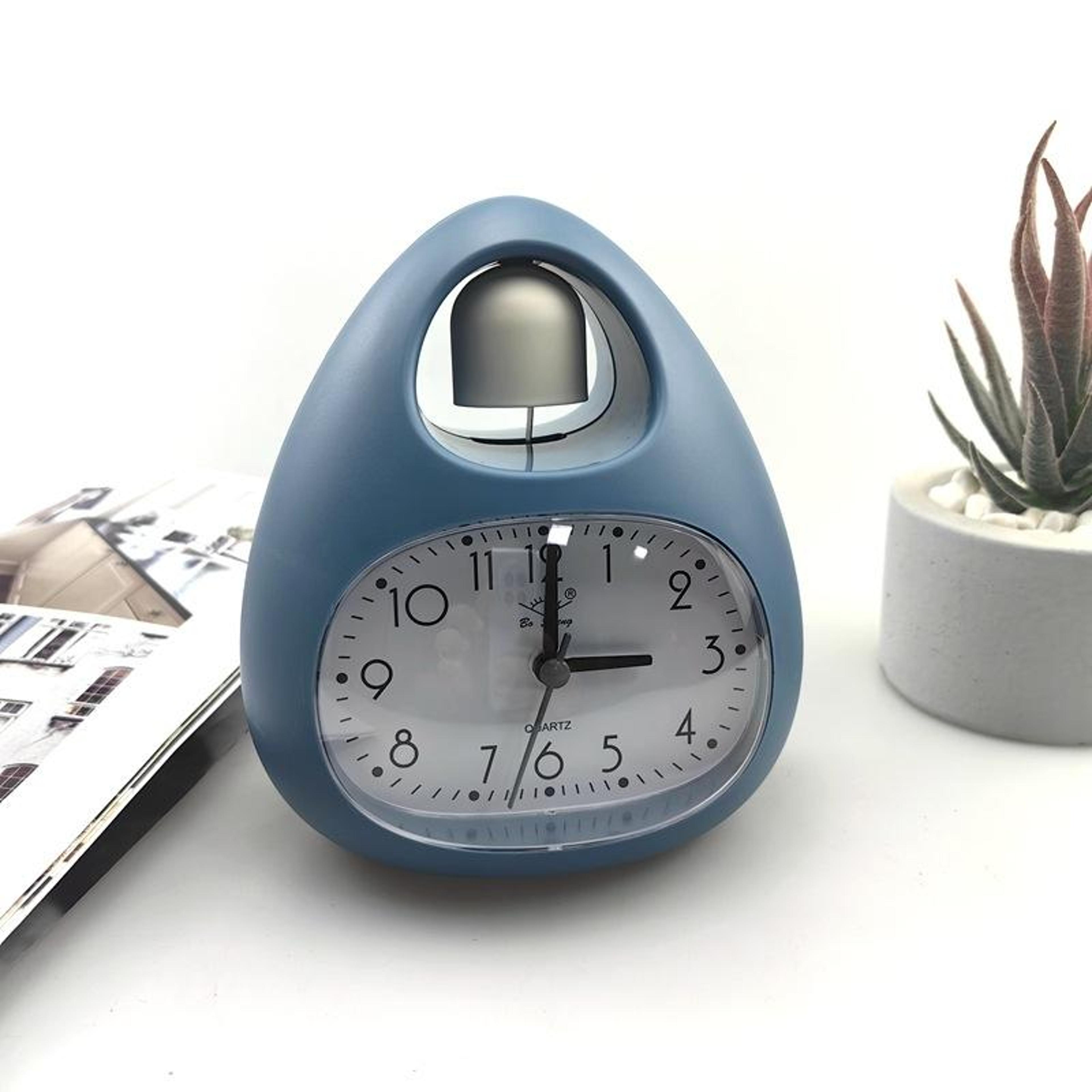 Cute Egg Shaped Kids Alarm Clock With Bell Top For Bedroom  Bedside 0