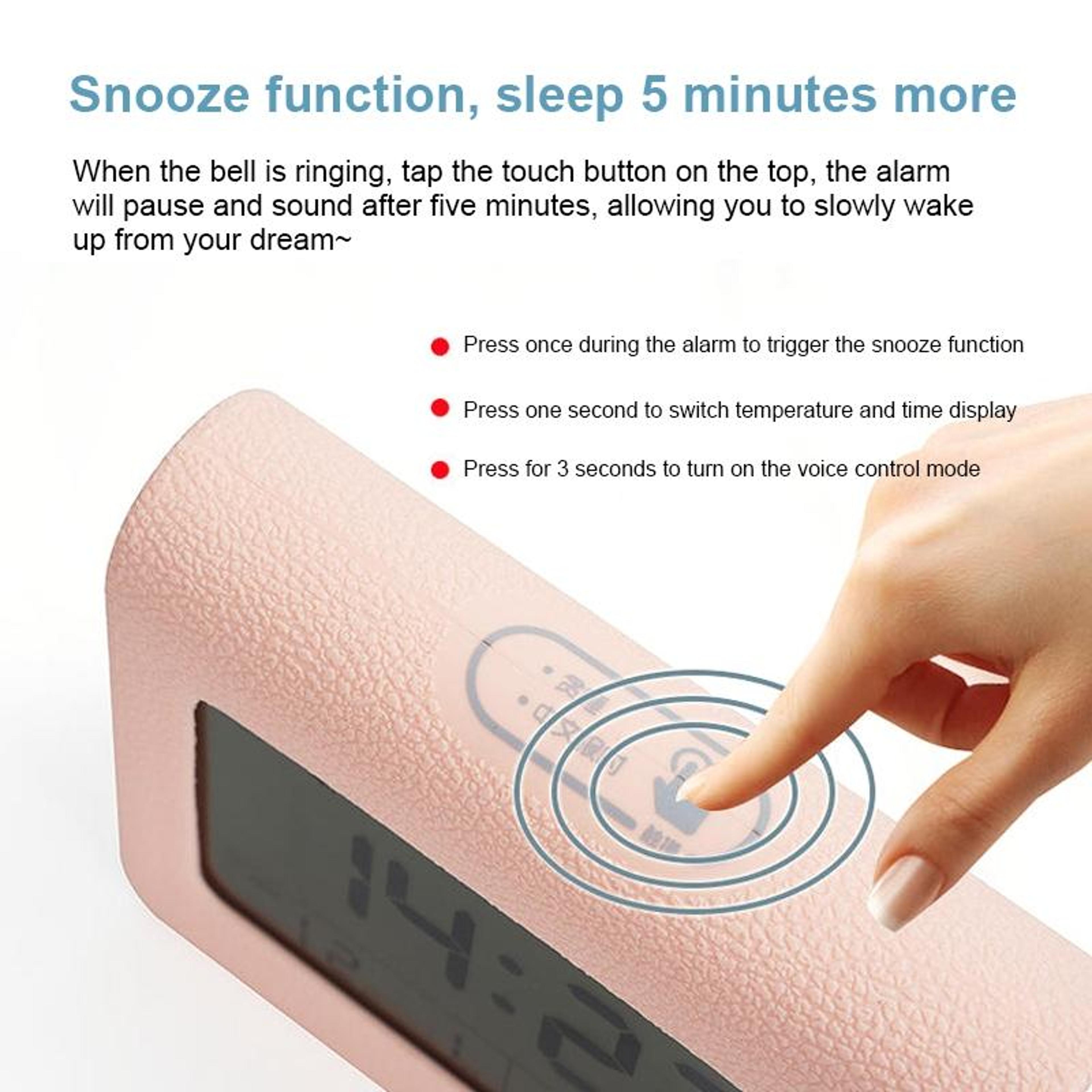 Smart Bluetooth Alarm Clock With Night Light  Auto Time Sync 2