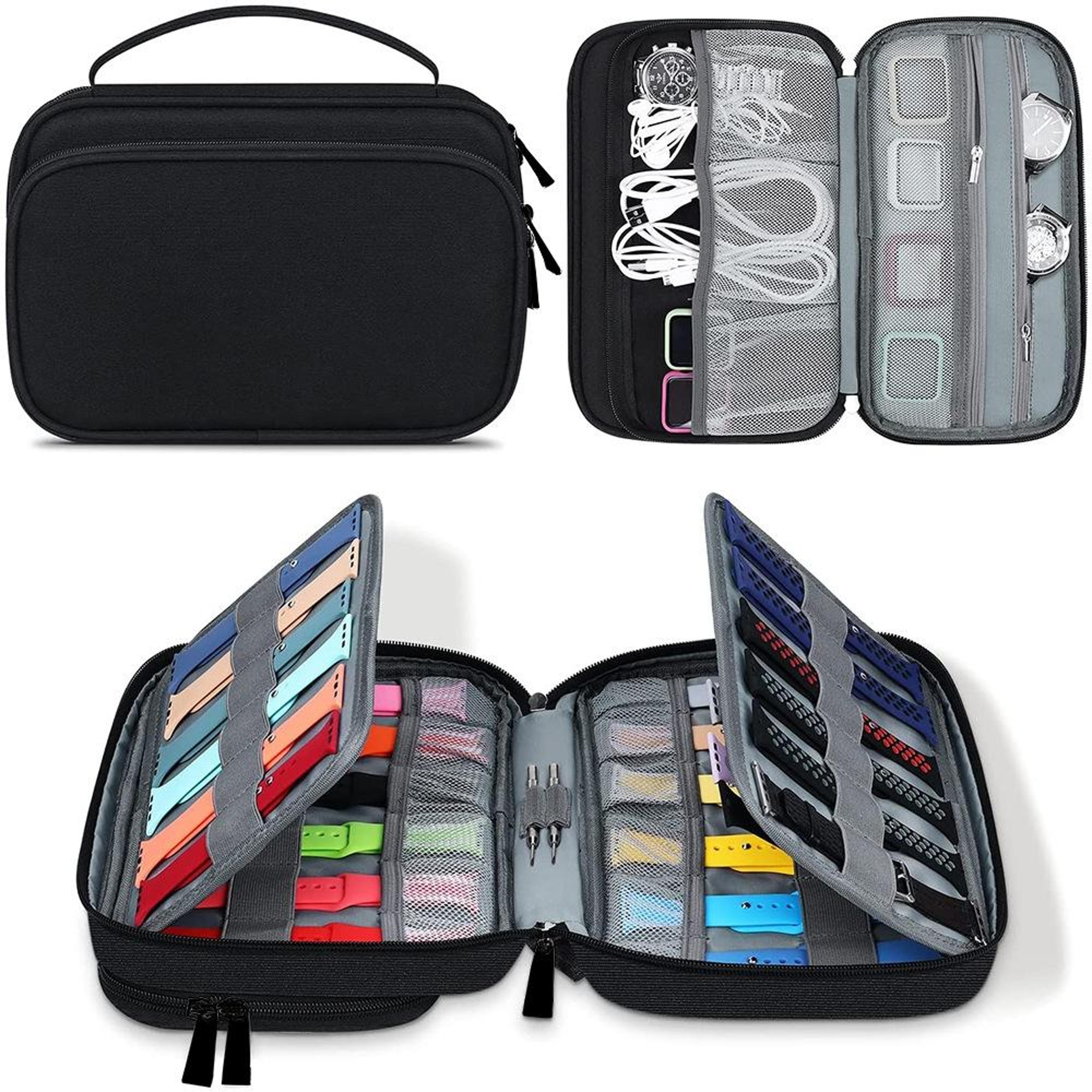 36 Slot Watch Strap Organizer Case  Cable Storage Bag For Travel And Desk Organization 7