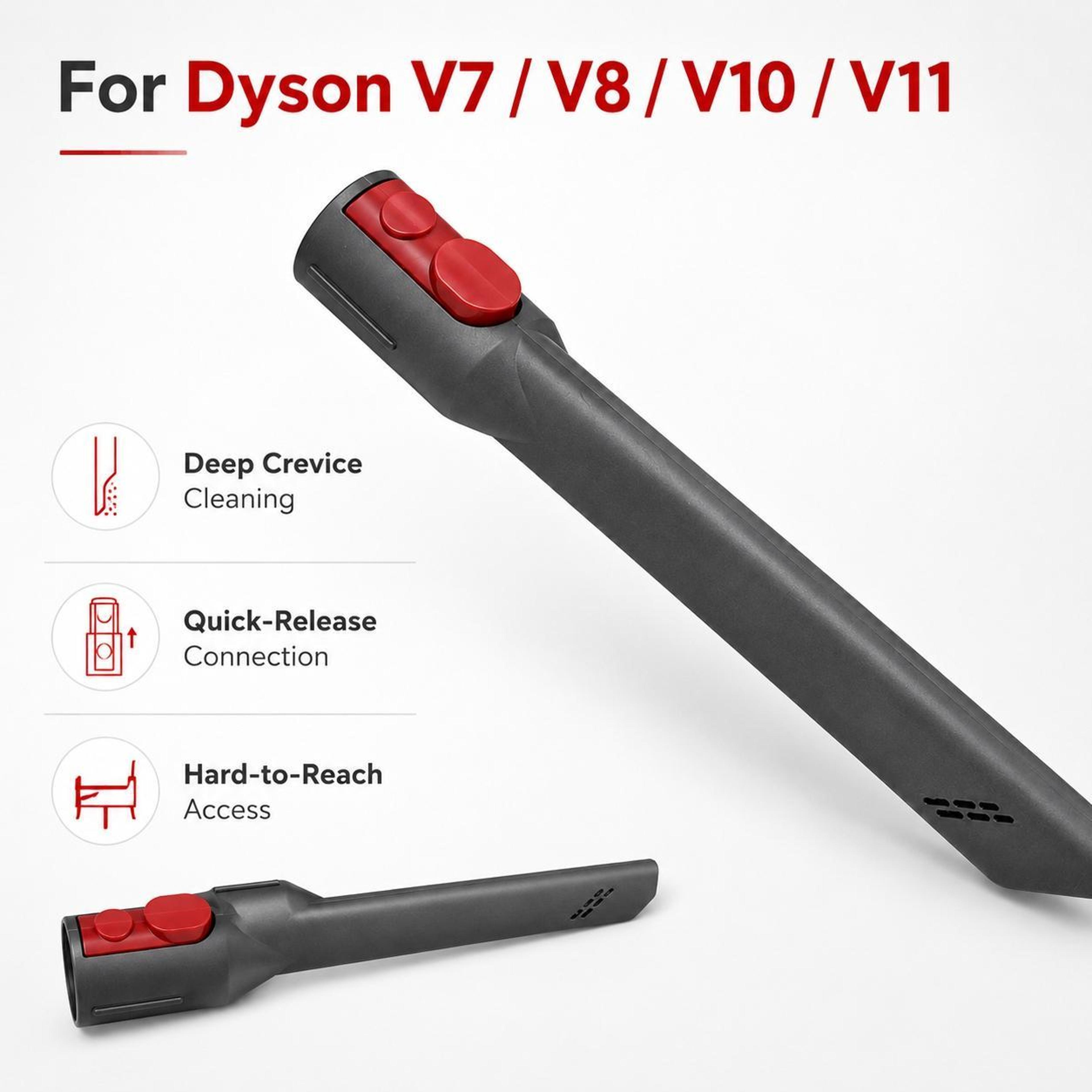 Dyson Crevice Cleaning Tool Long Flat Nozzle Attachment For V7 V8 V10 V11 Vacuums 2