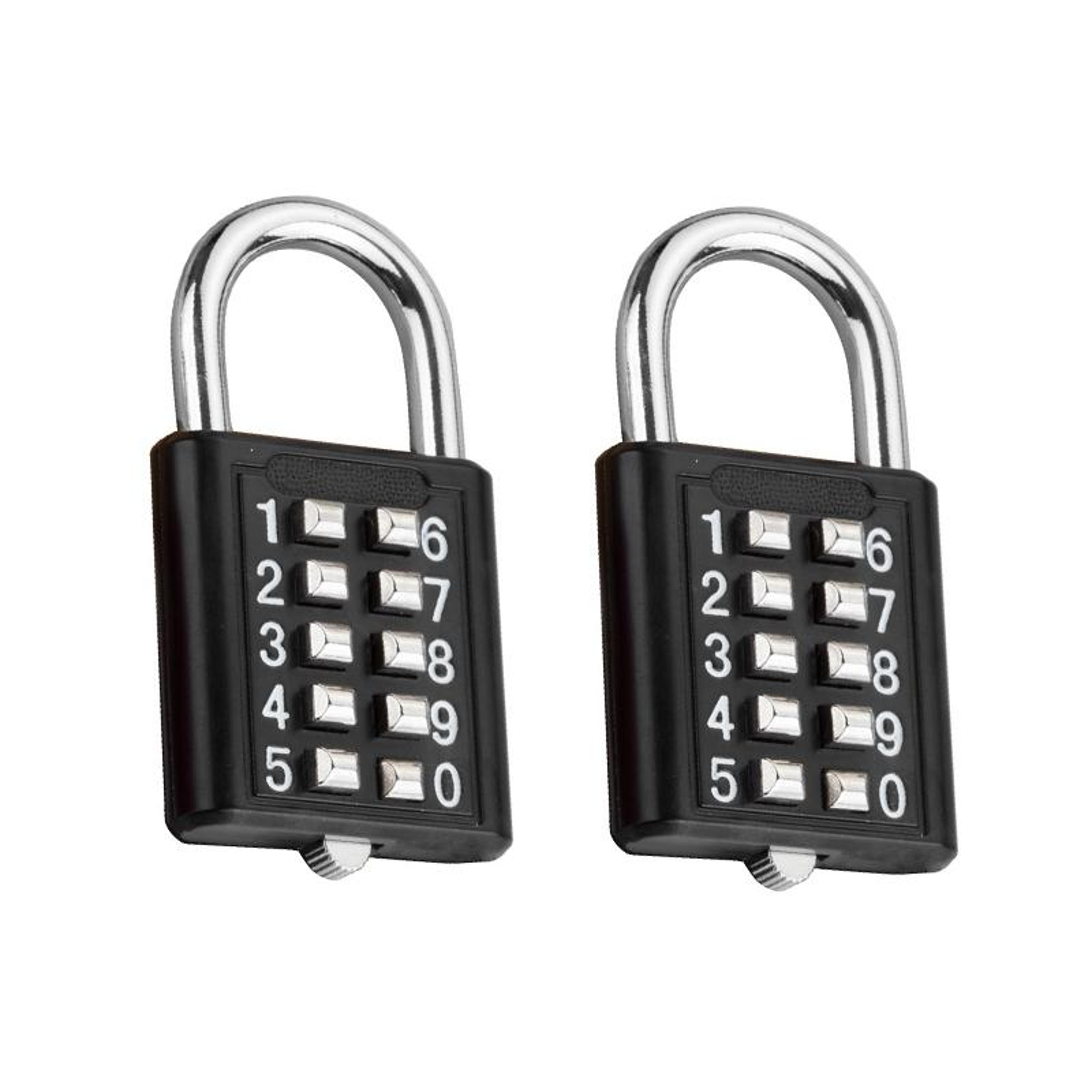 2 PCS Button Password Lock Keyless Cabinet Door And Tool Box Combination Padlock Set 0