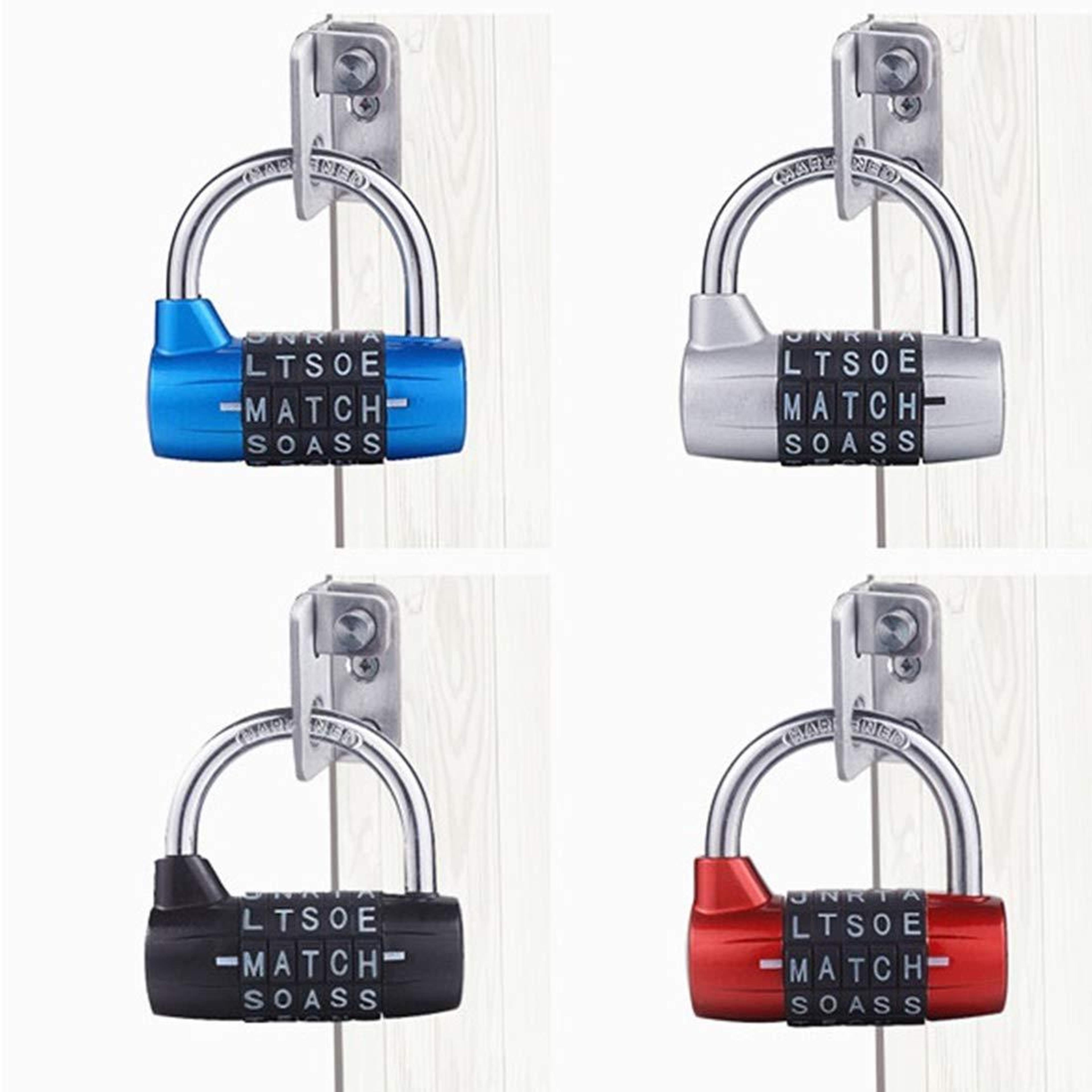SecureGuard Alphabet Combination Lock 5 Letter Combination Padlock For Lockers Cabinets And Closet  5