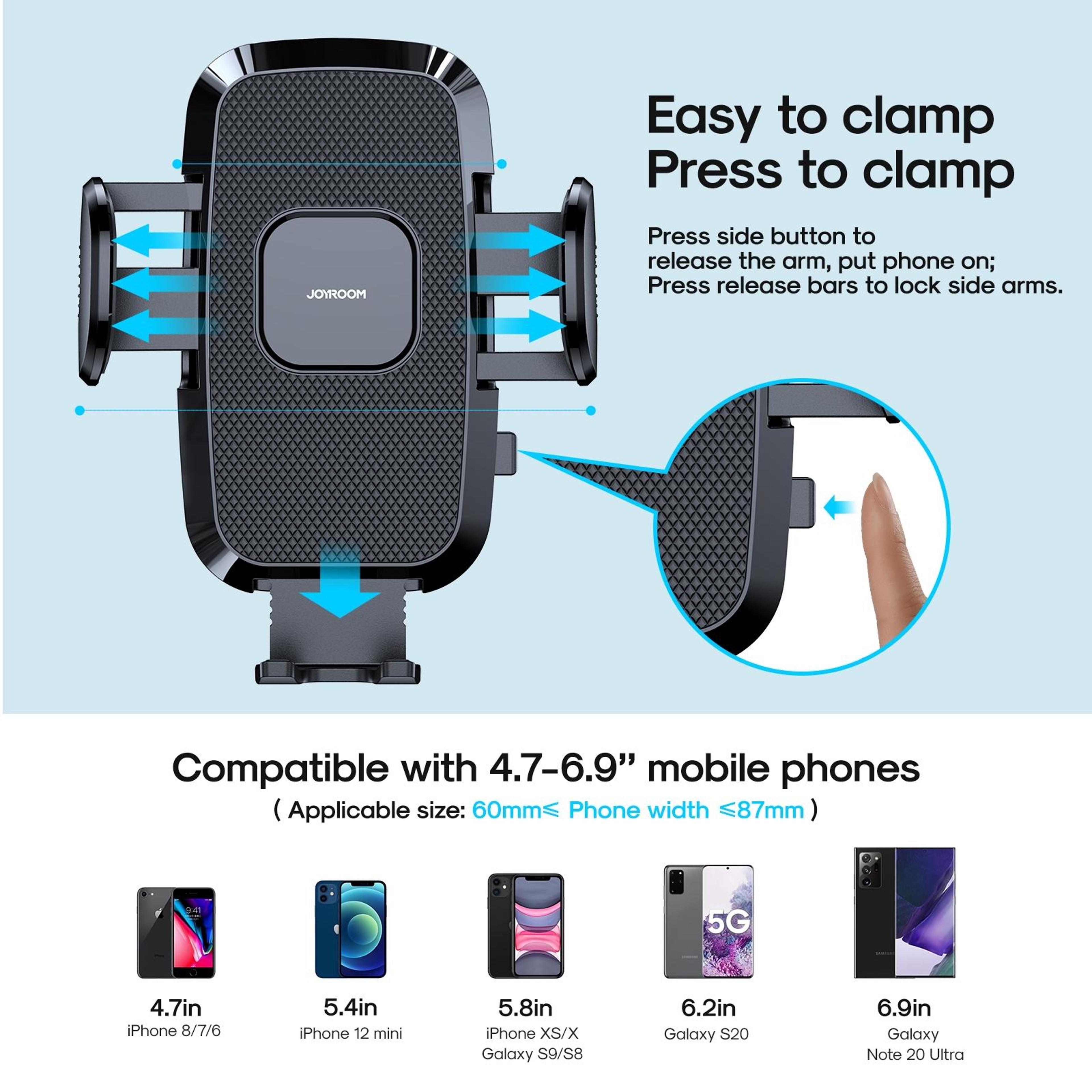 JR ZS259 Dashboard Phone Holder 360 Rotating Car Phone Mount For Smartphones 1