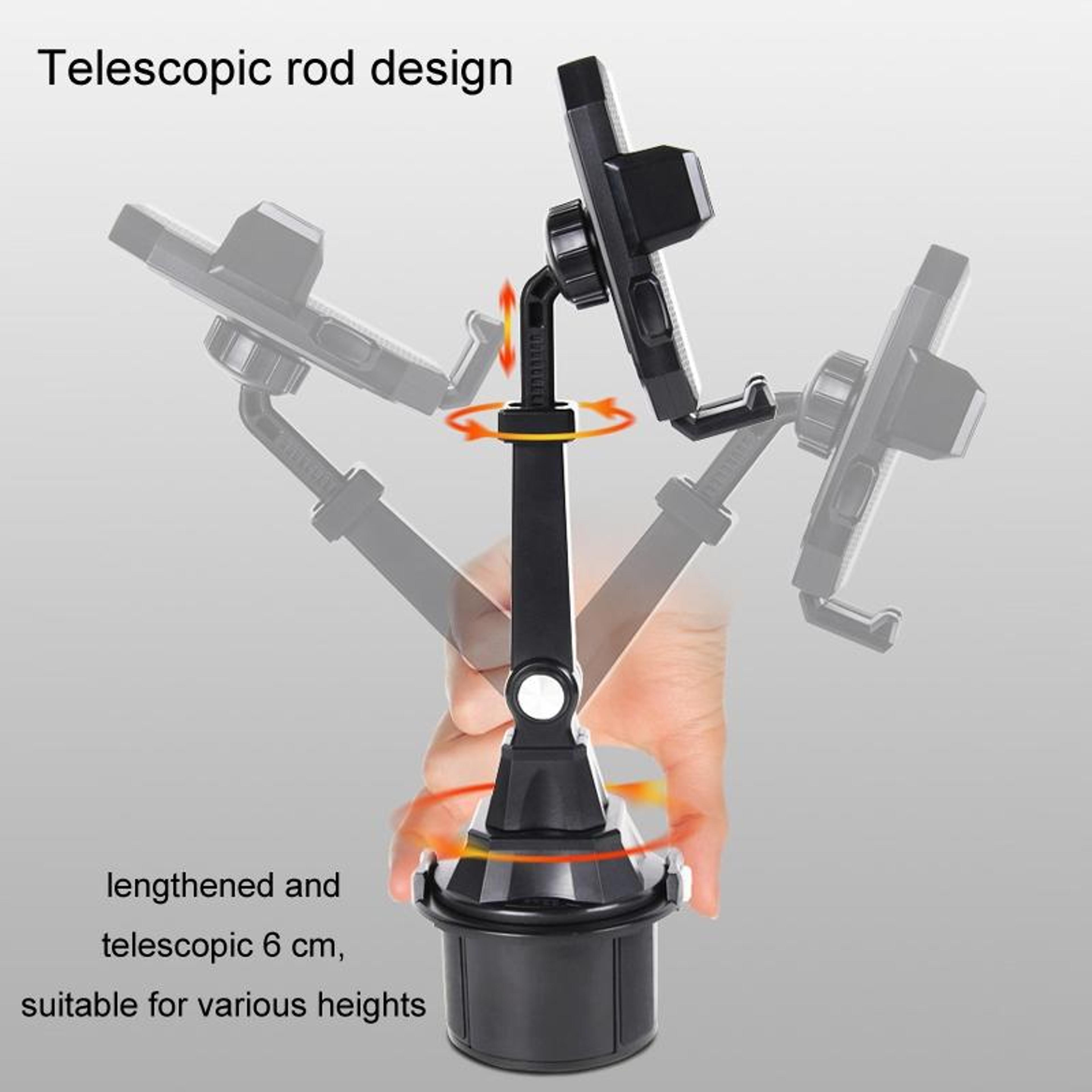 Adjustable Car Cup Holder Phone Mount With 360 Viewing For Smartphones 2