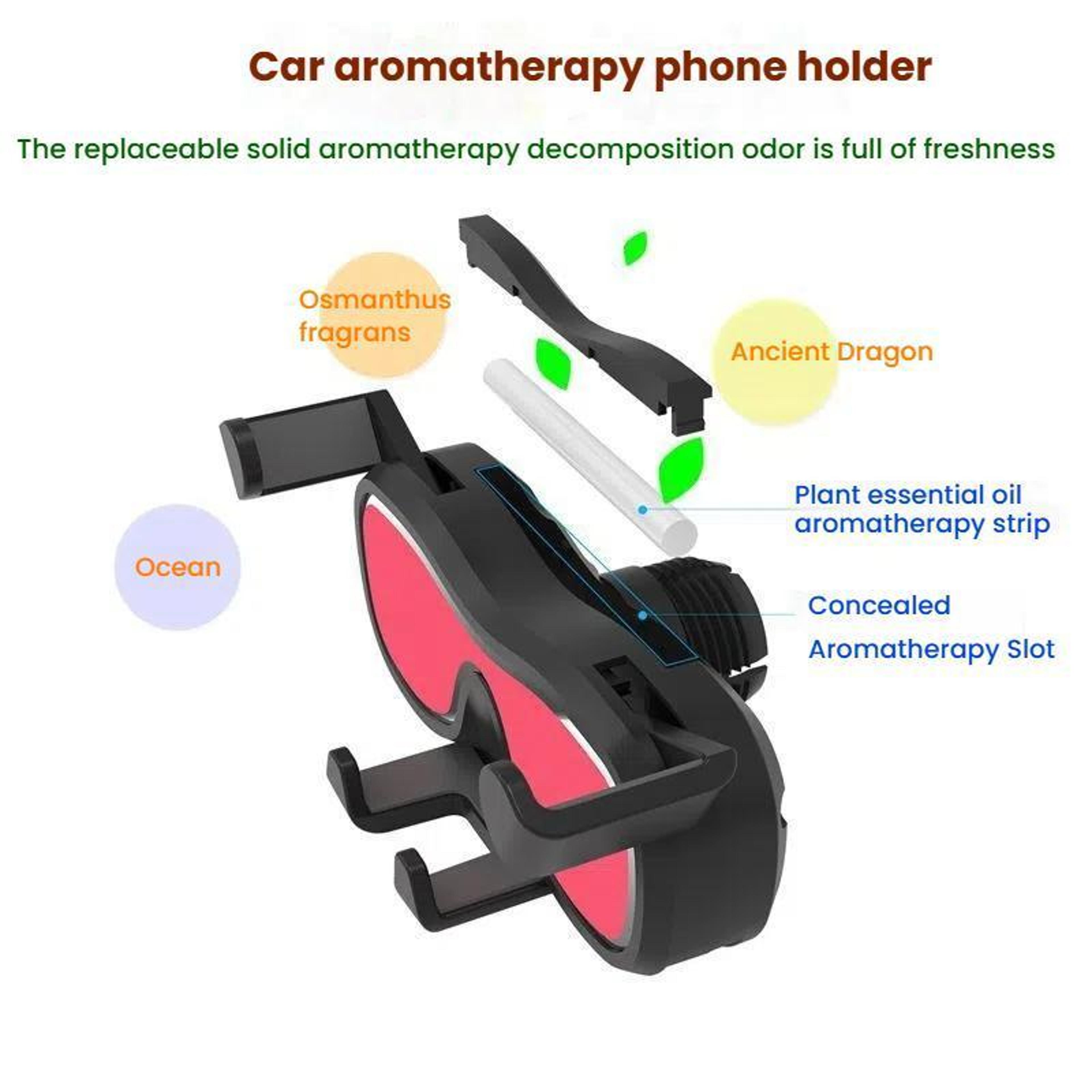 Car Aromatherapy Gravity Phone Mount Air Vent Car Phone Holder For Safe One Handed Driving 4