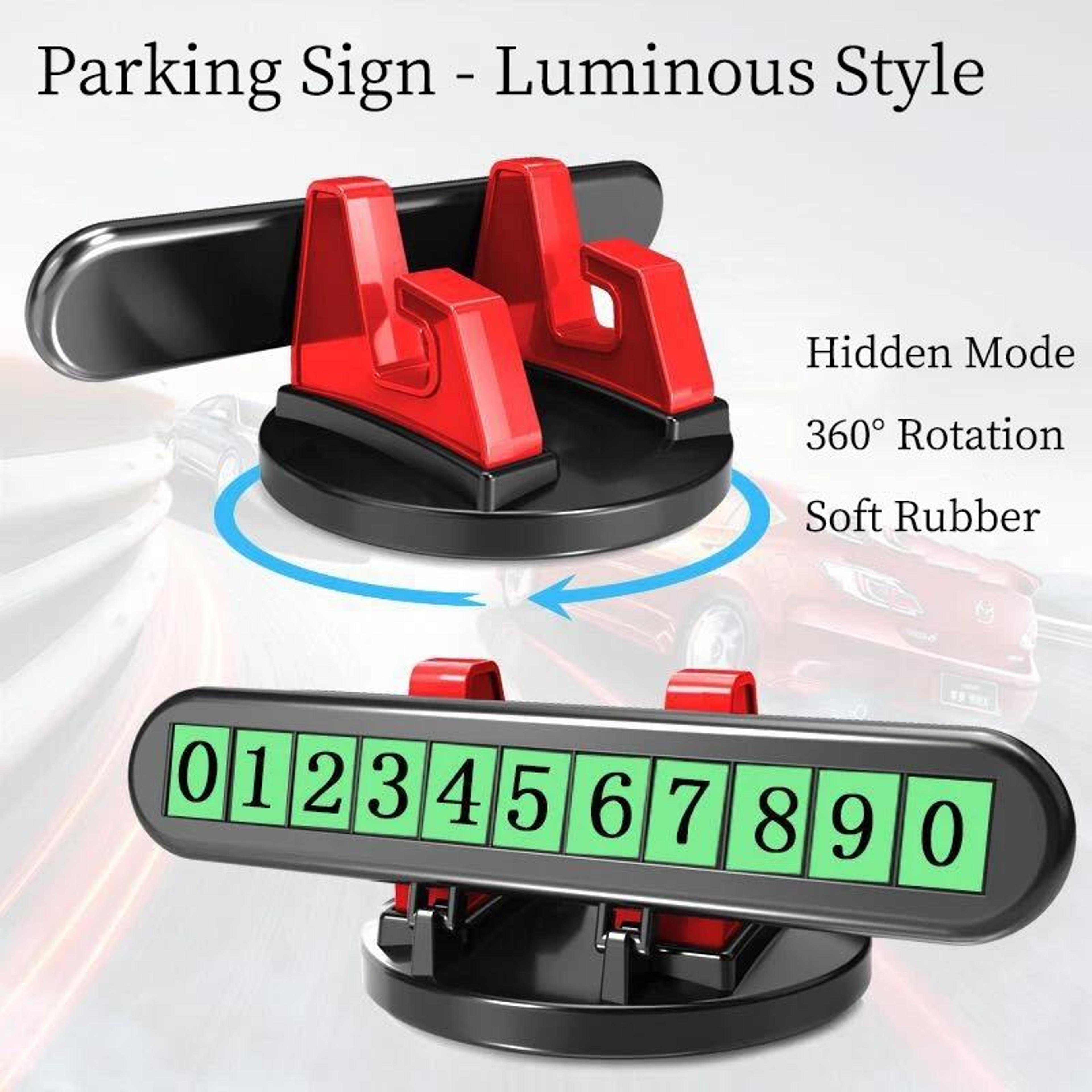 2 In 1 Car Phone Holder With Hidden Temporary Parking Number Plate For Dashboard 3