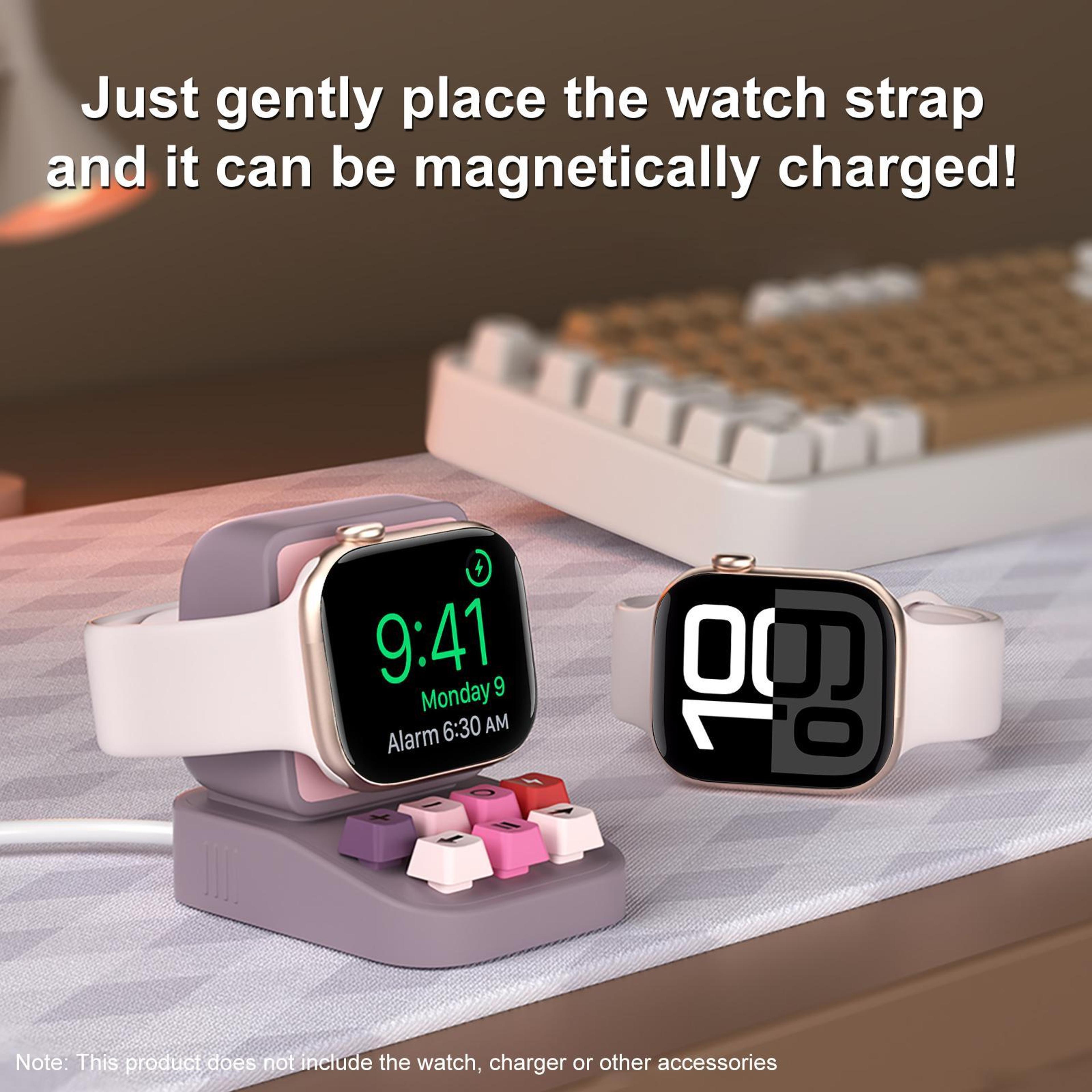 XDcase Apple Watch Charging Stand Retro Typewriter Apple Watch Dock Silicone Holder 3