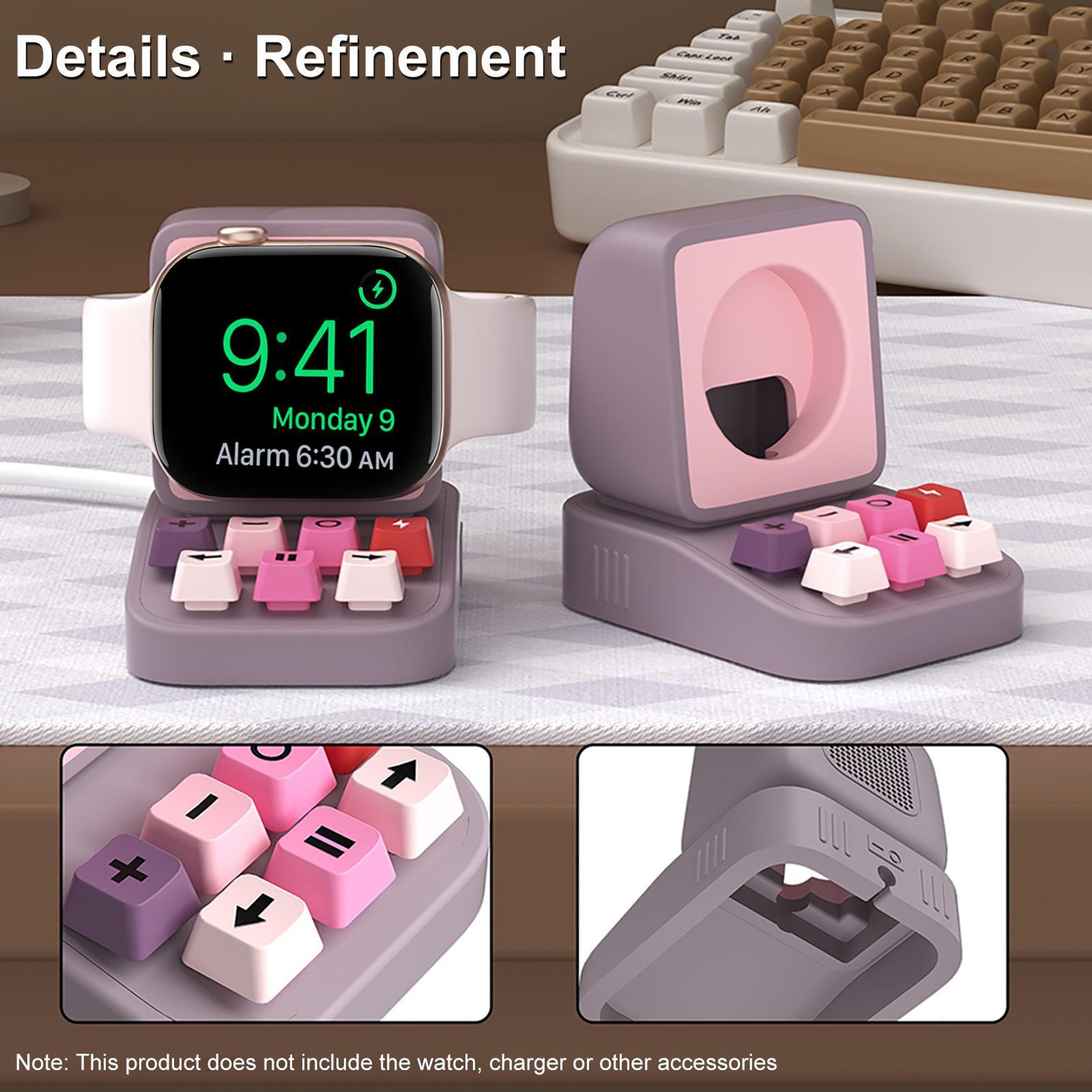 XDcase Apple Watch Charging Stand Retro Typewriter Apple Watch Dock Silicone Holder 7