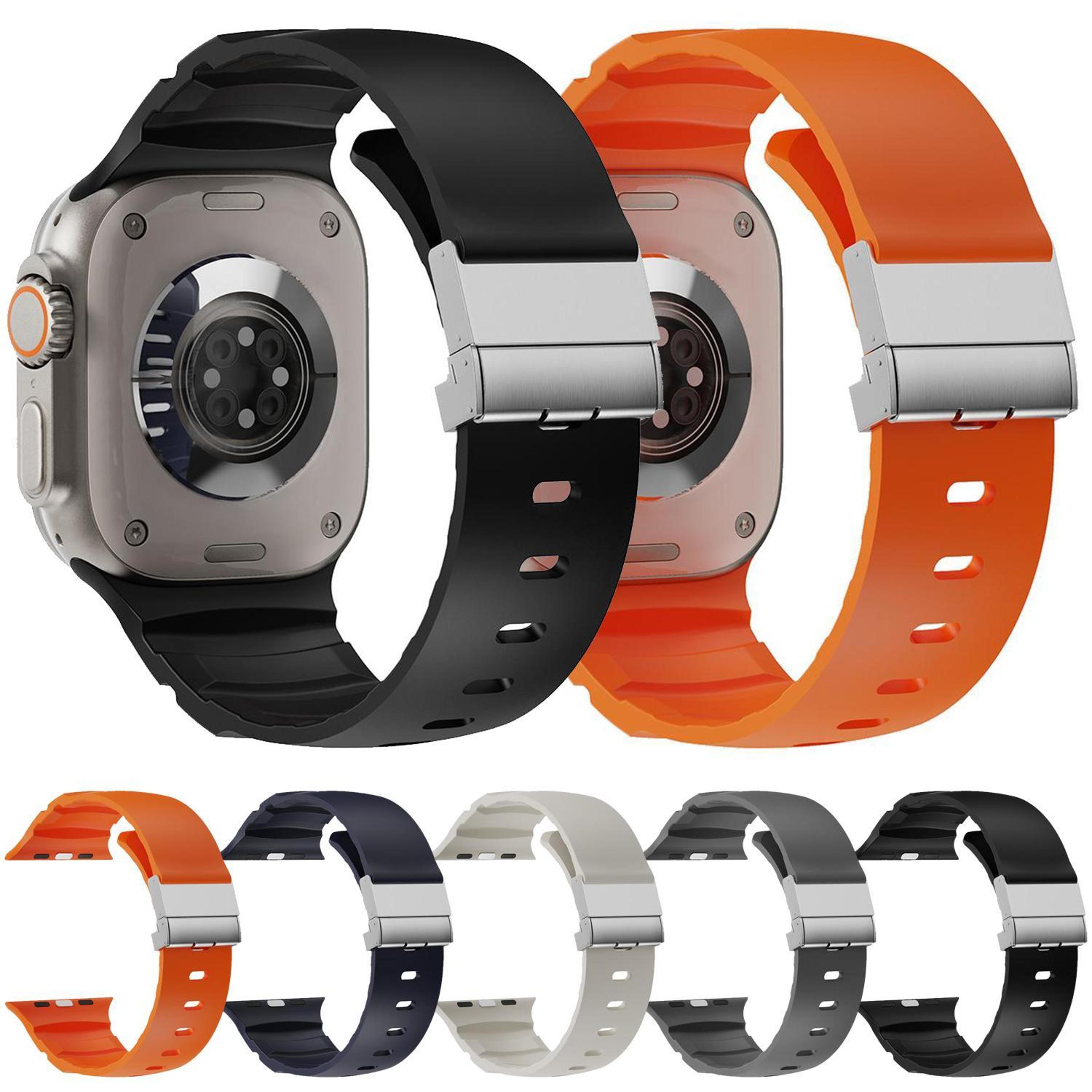 Magnetic Clasp Apple Watch Silicone Band Soft Adjustable Replacement Strap 4