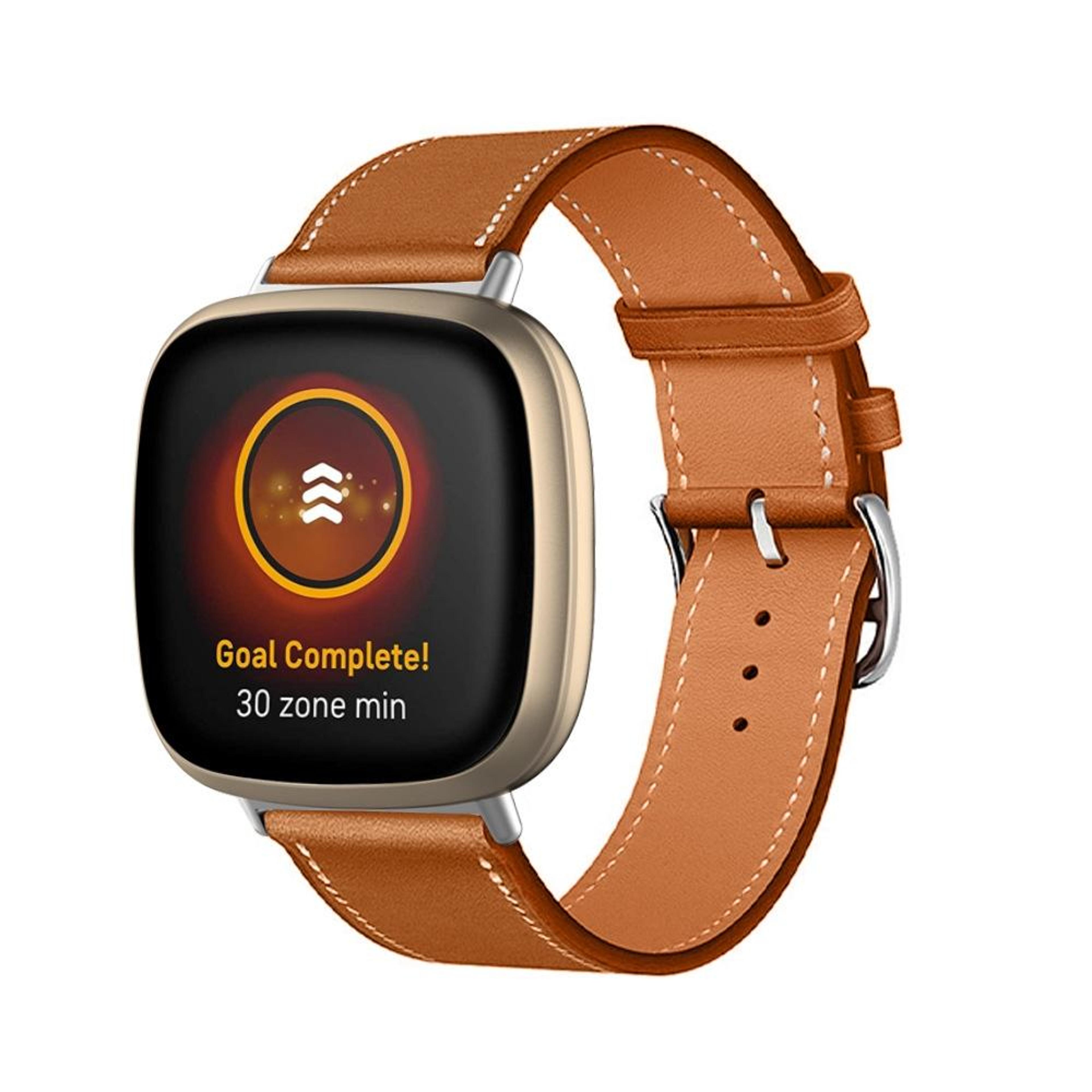 Premium Genuine Leather Watch Band For Fitbit Versa 4  Sense 2 Replacement Strap 9