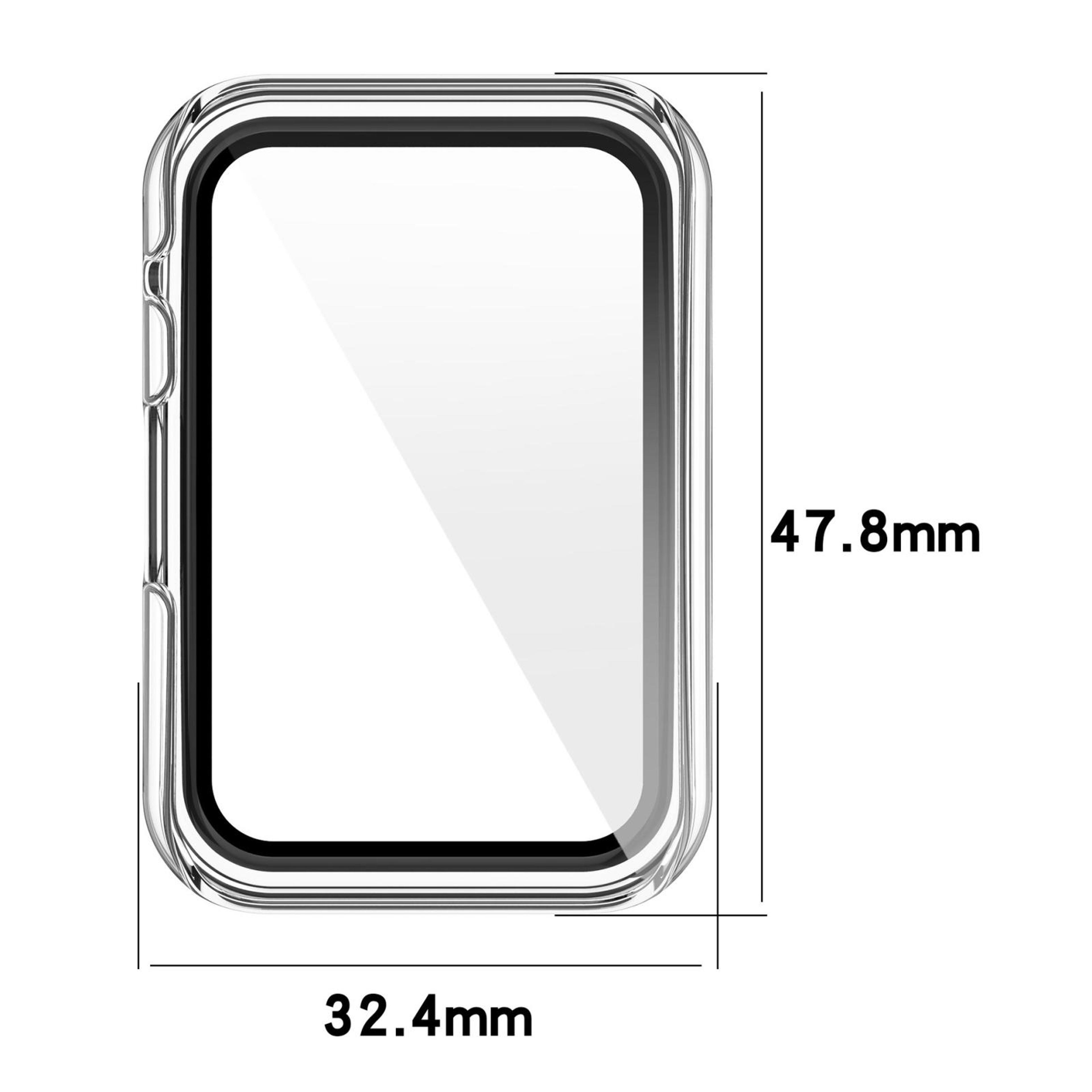 OPPO Watch Free Case With Tempered Glass Screen Protector Full Coverage PC Watch Protective Cover 8