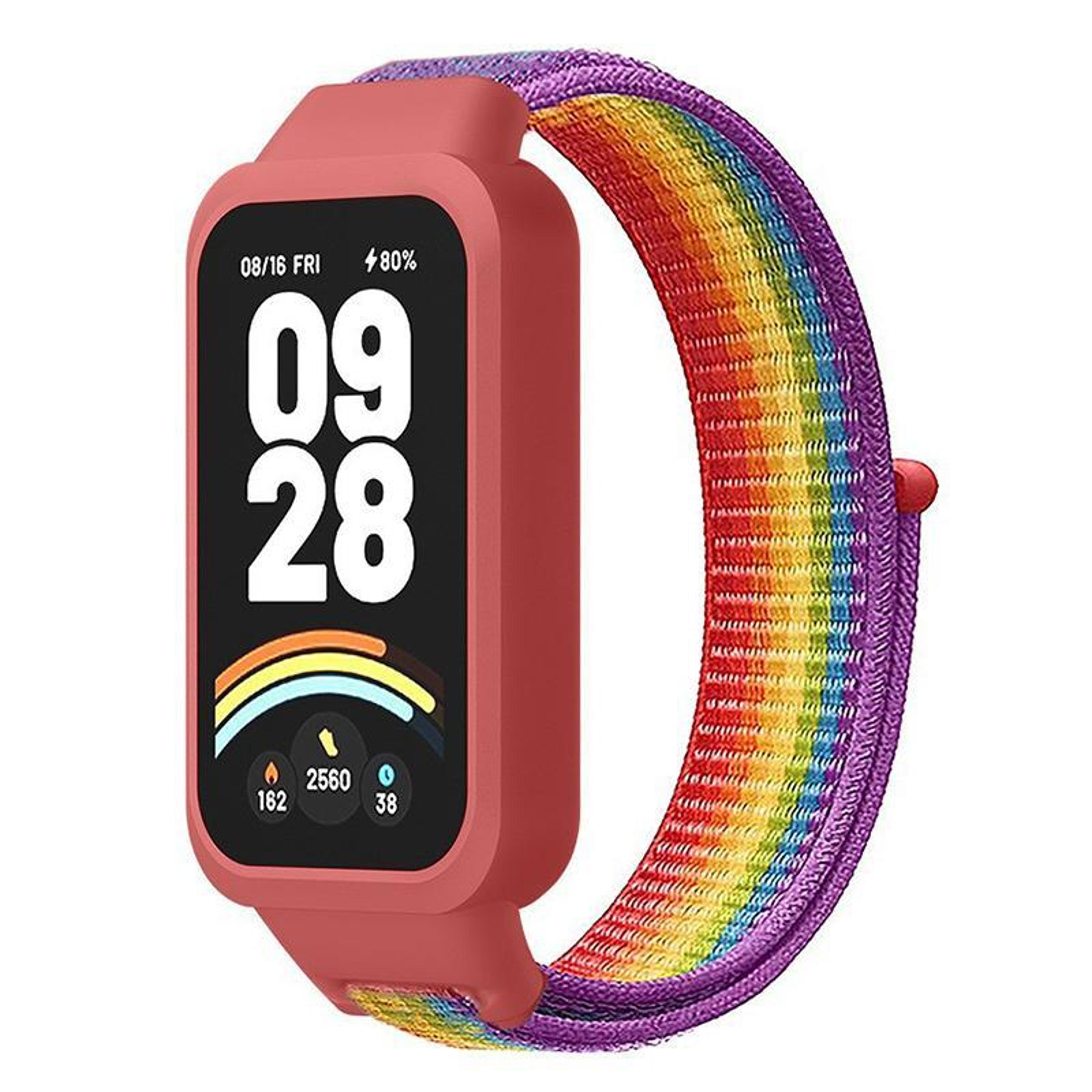 XDfind Xiaomi Smart Band 9 Active Band Nylon Watch Band With Protective Cover For Redmi Band 3 6