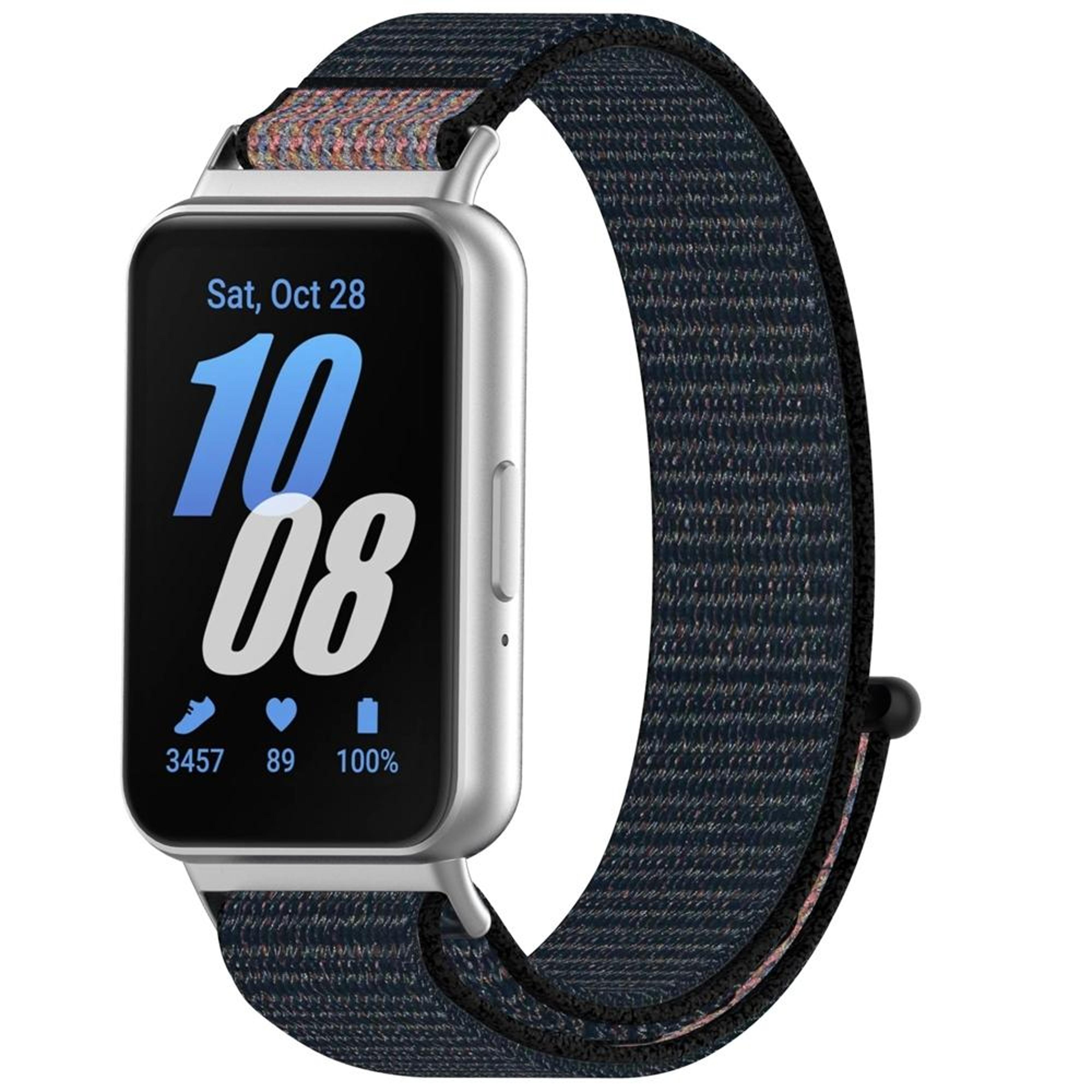 Samsung Galaxy Fit 3 Nylon Watch Band Adjustable Hook And Loop Replacement Strap 7