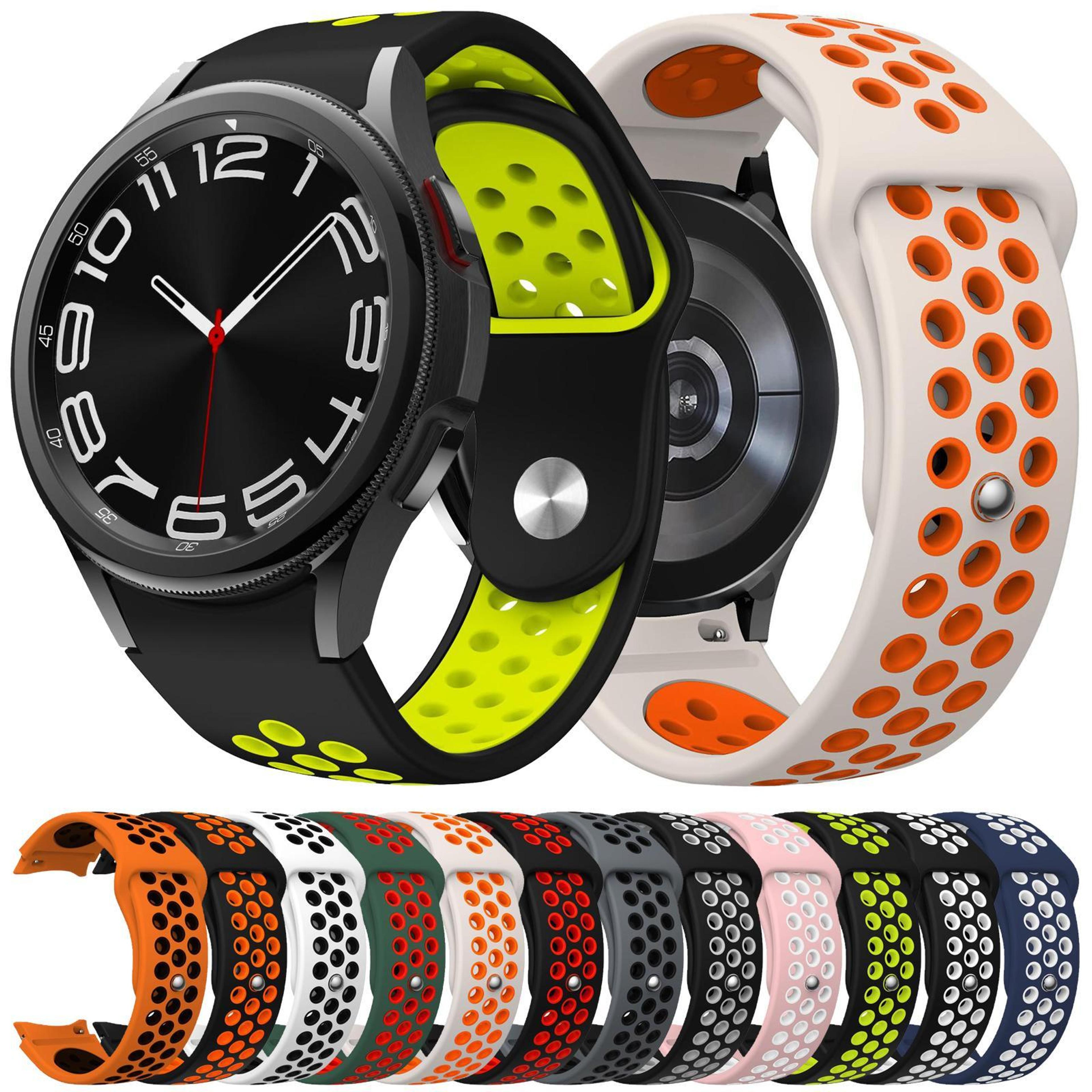 Samsung Galaxy Silicone Watch Band With Two Tone Reverse Buckle For Galaxy Watch FE 7 6 5 4 5