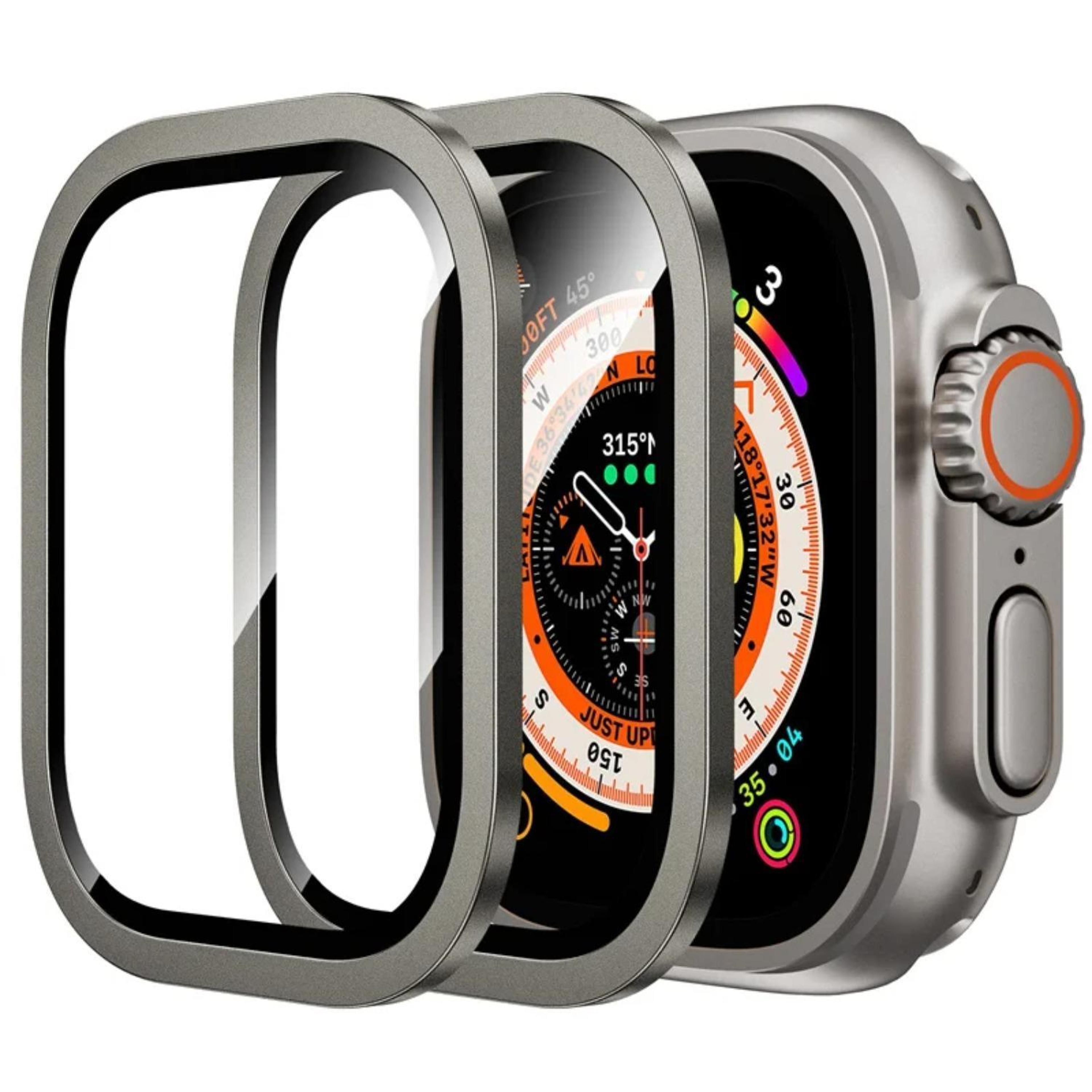Apple Watch Ultra 49mm Titanium Screen Protector With Tempered Glass Case Full Coverage 3
