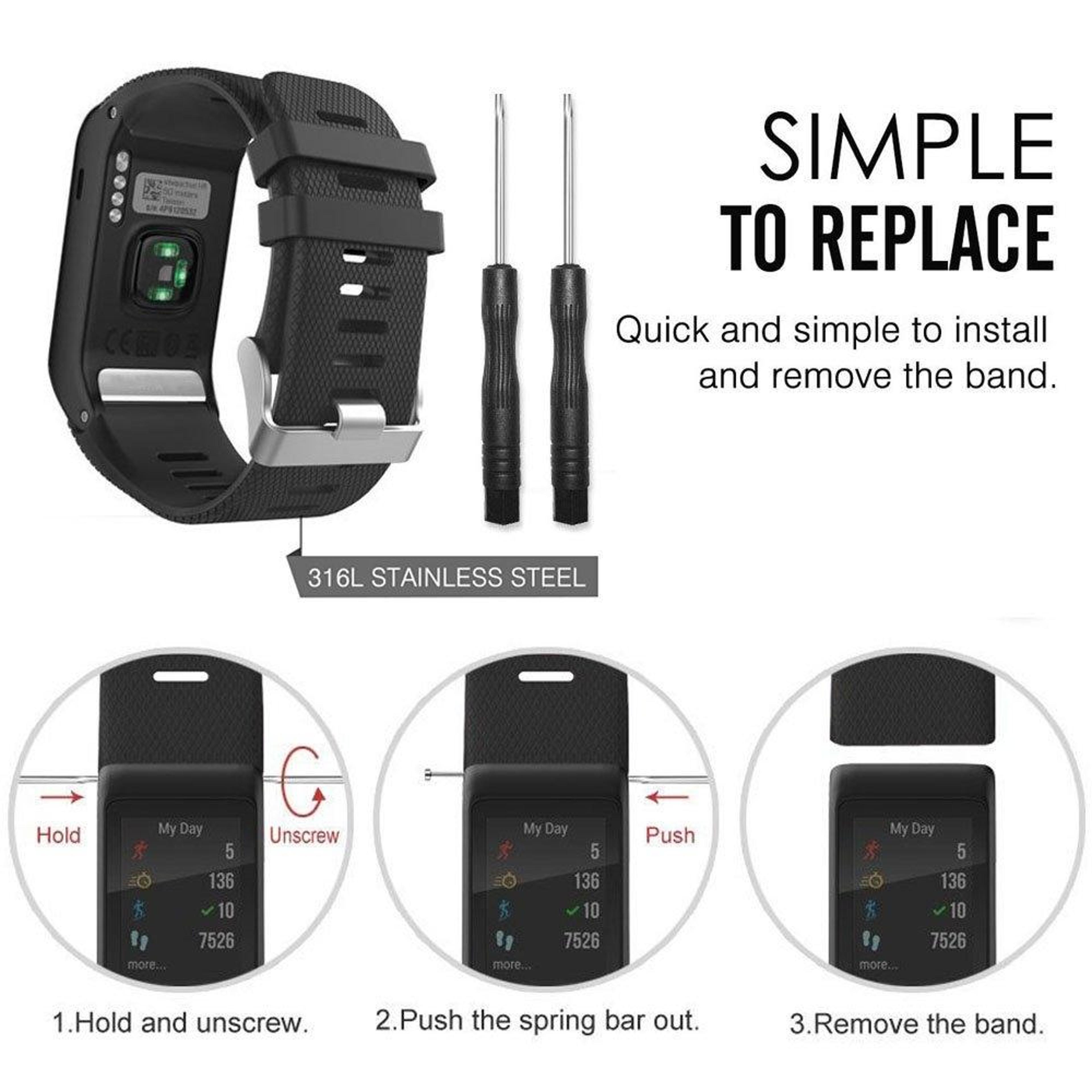 Garmin Vivoactive HR Silicone Watch Band Soft Replacement Strap Sport Wristband 5