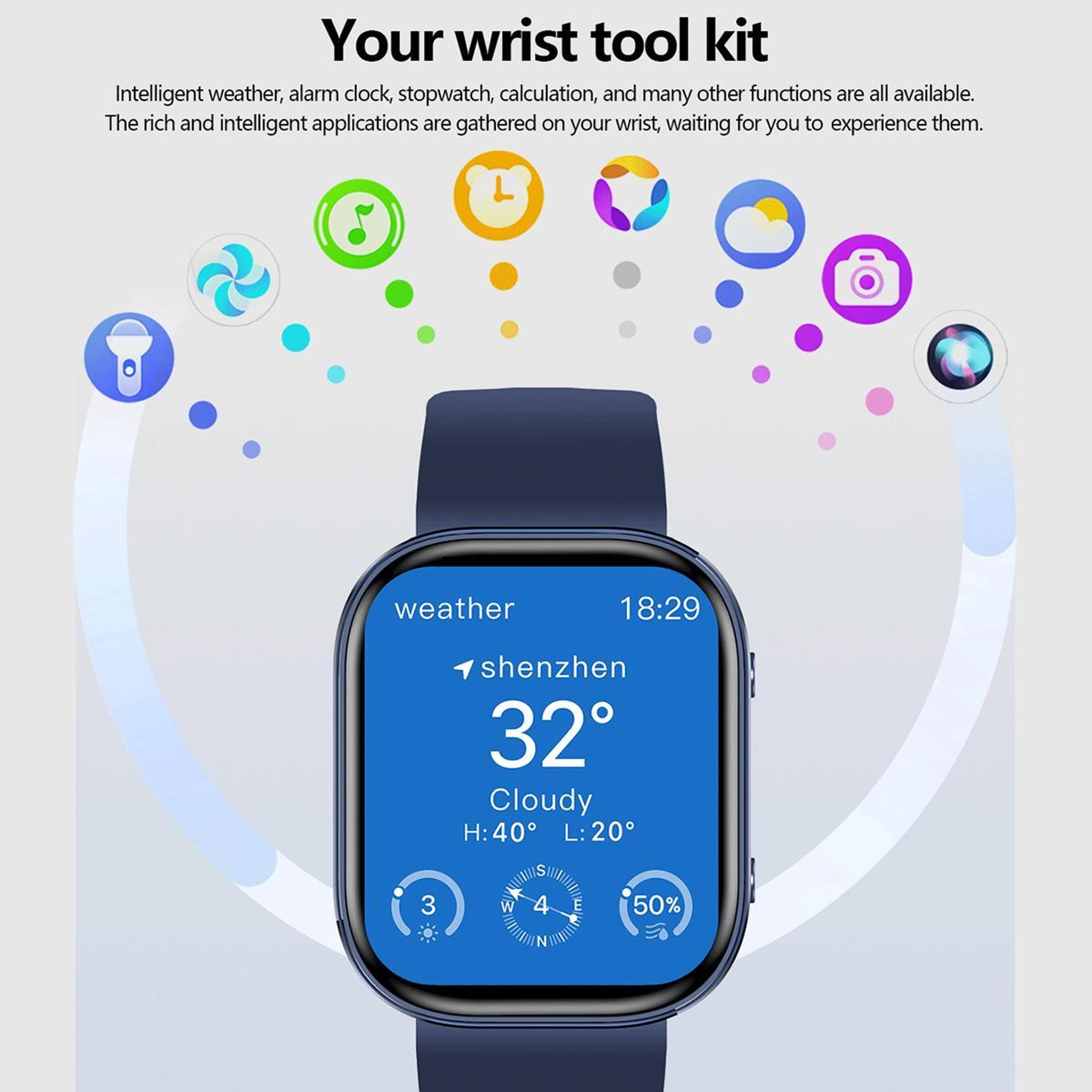 QS15 Bluetooth Smart Watch With 188 Inch HD Display Health Monitor Fitness Tracker 7