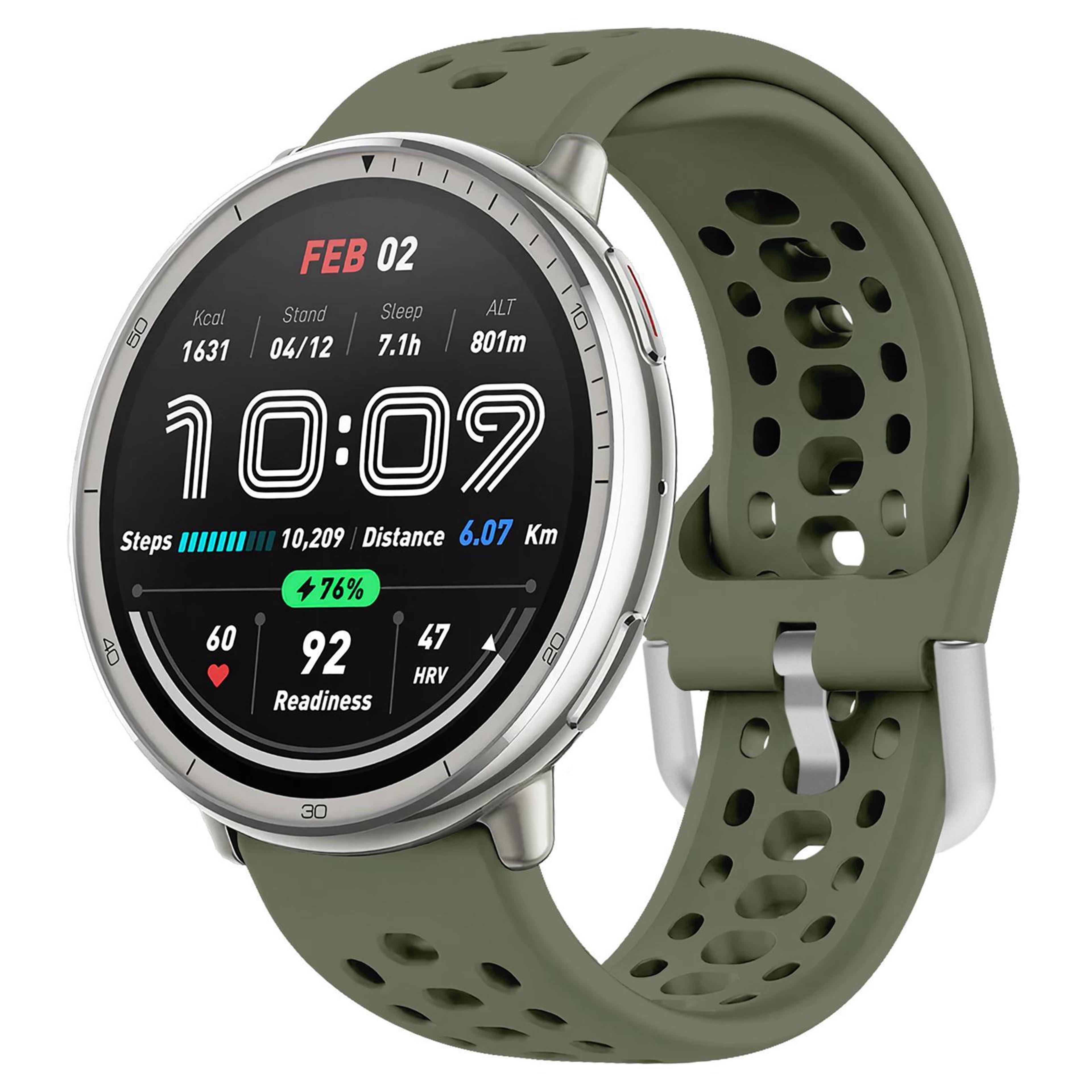 Silicone Sport Watch Band With Silver Buckle Adjustable Replacement Watch Strap 14
