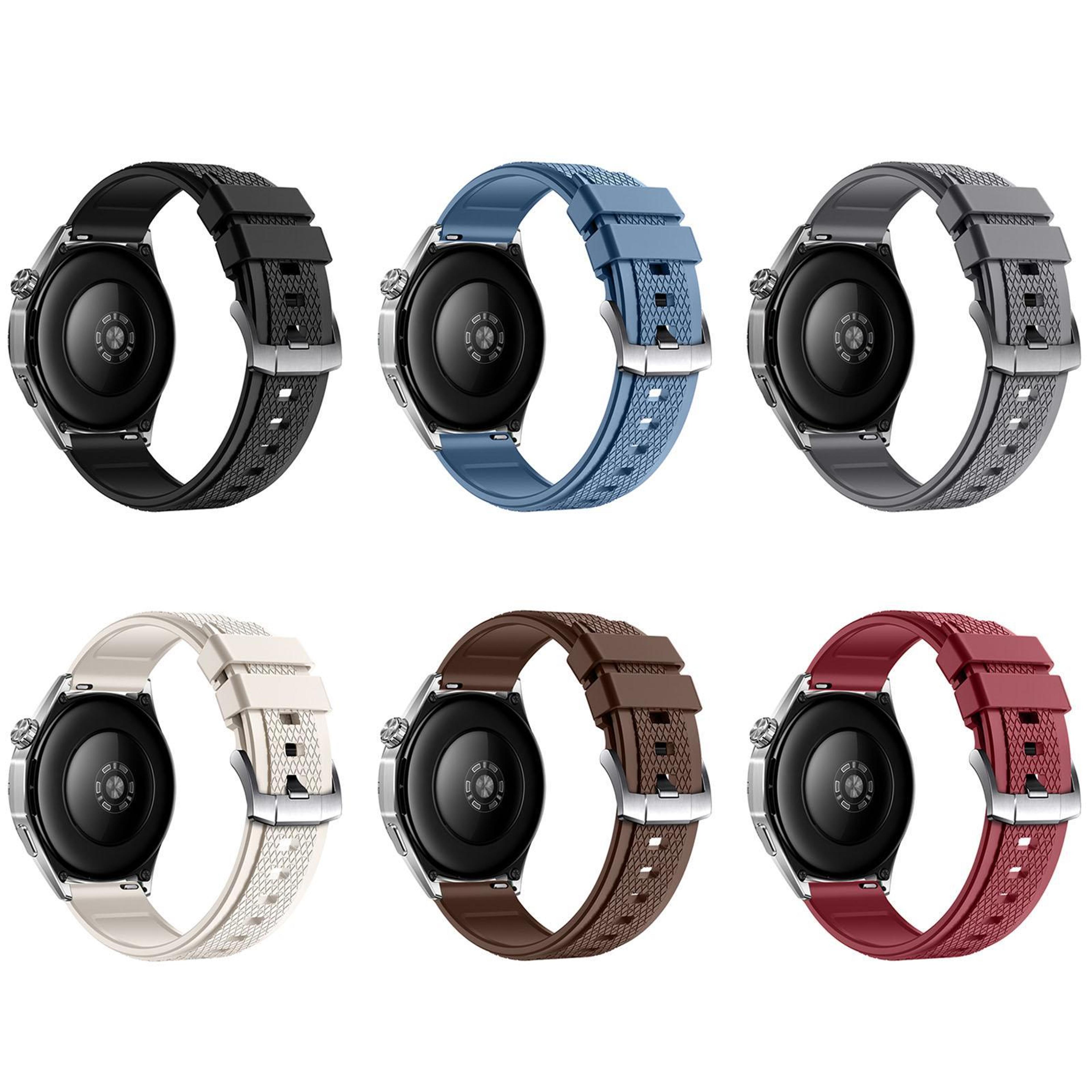 Fluororubber Watch Band Textured Replacement Strap For Longines Comfortable Adjustable Wristband 6