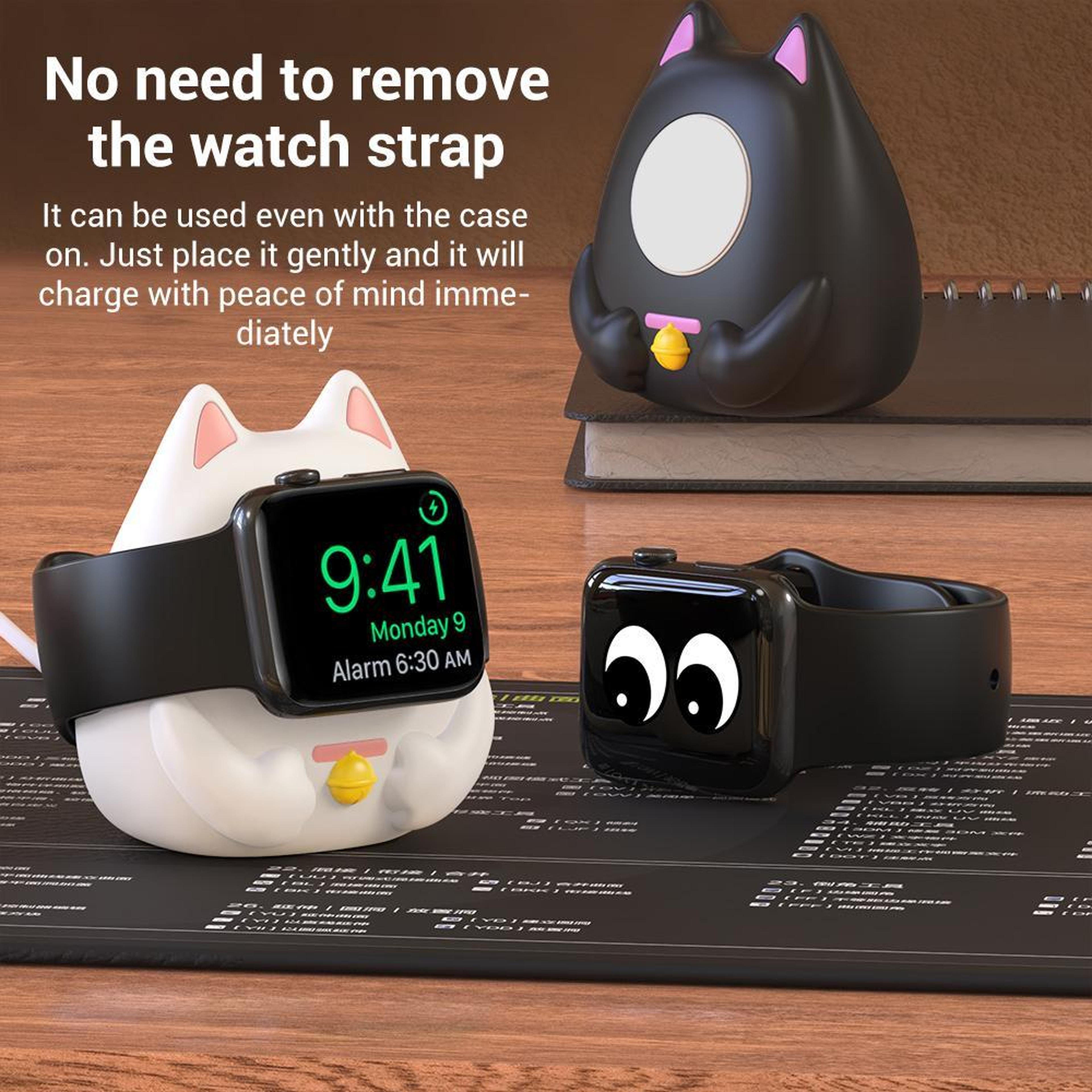 XDcase Apple Watch Charging Stand Lucky Cat Silicone Watch Charger Holder Dock For Series 1 To 11 S 3