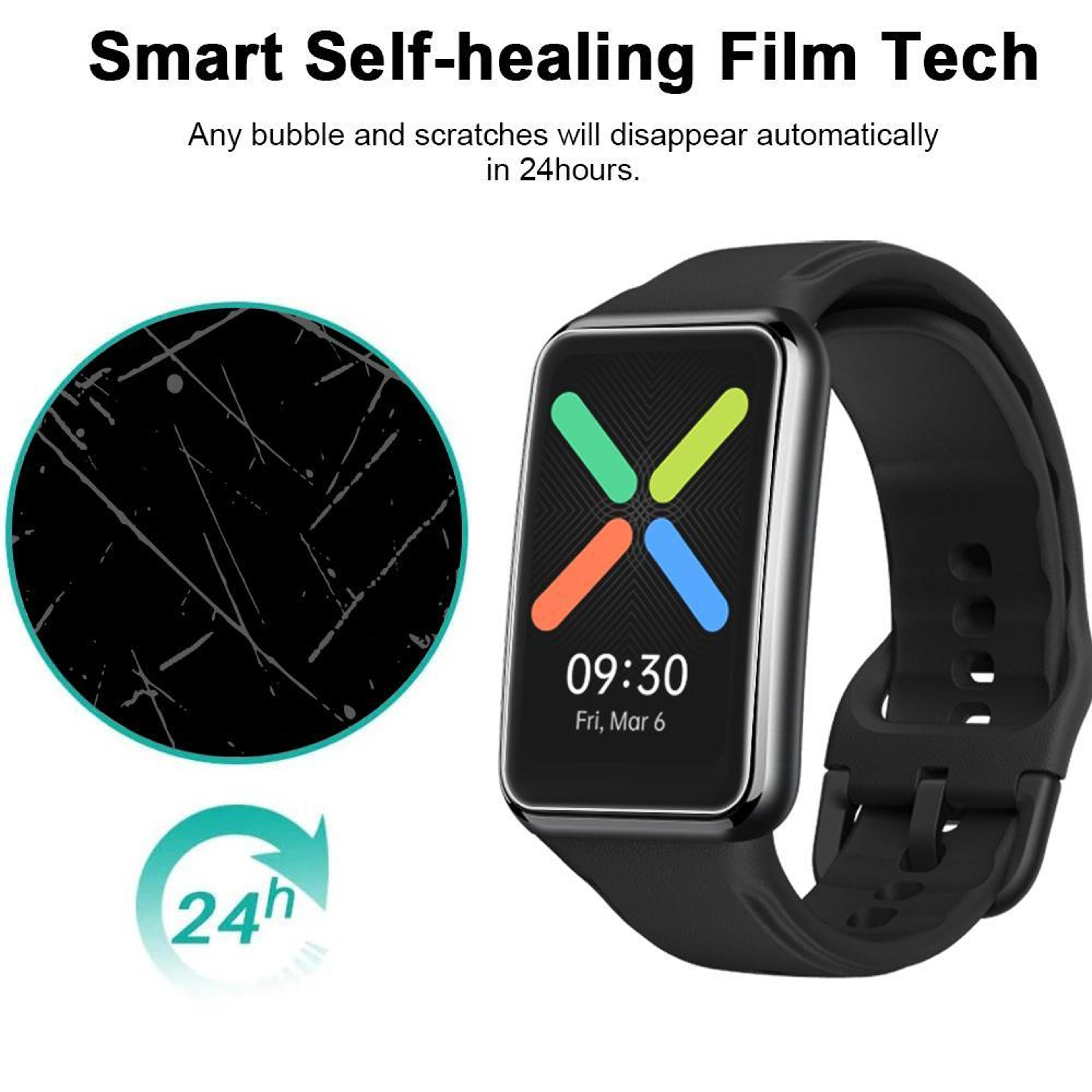 XDfind OPPO Watch Free Hydrogel Screen Protector 5 Pack Full Coverage Watch Screen Protector 2