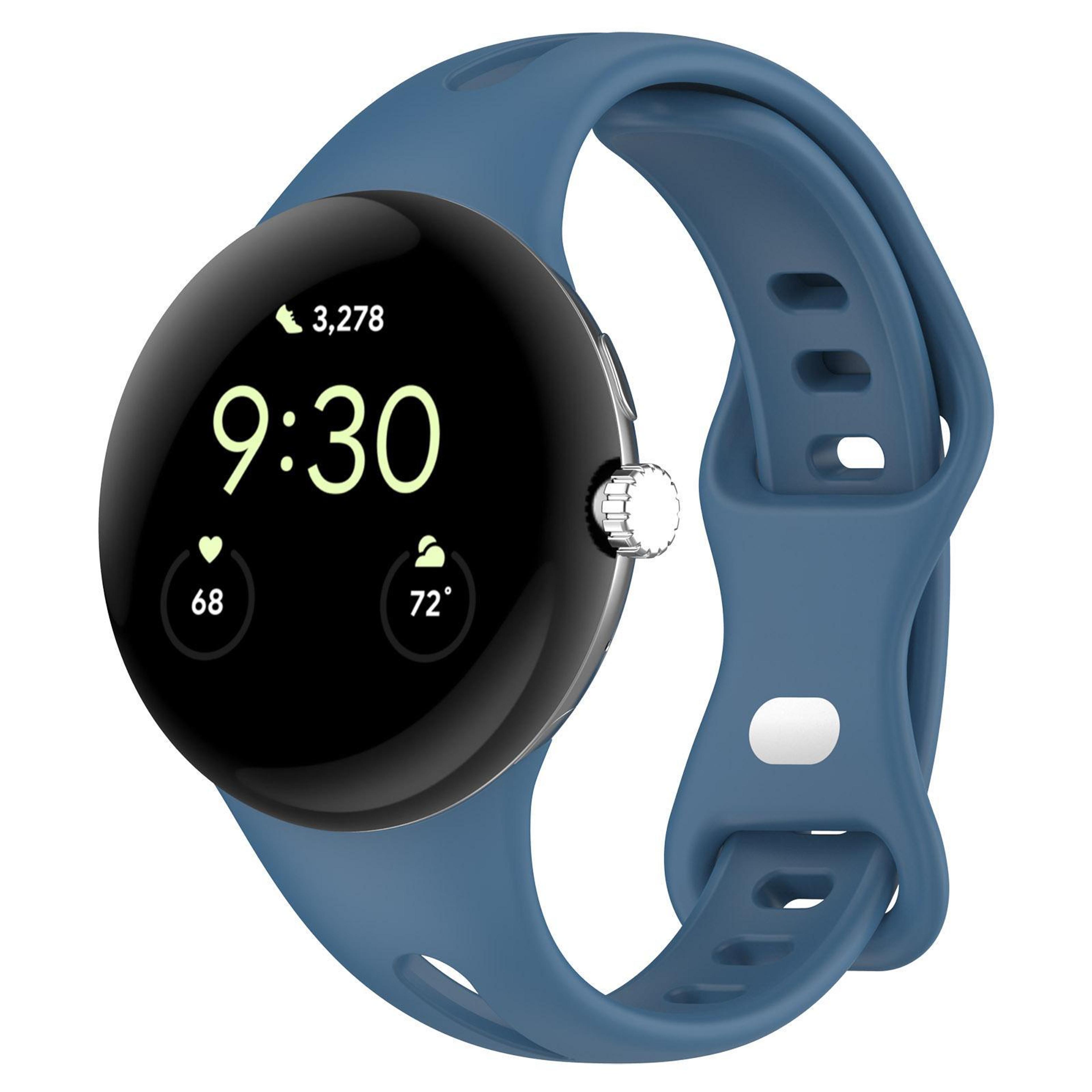 Google Pixel Watch 4 3 2 1 Silicone Watch Band With Butterfly Buckle Soft Replacement Strap 11