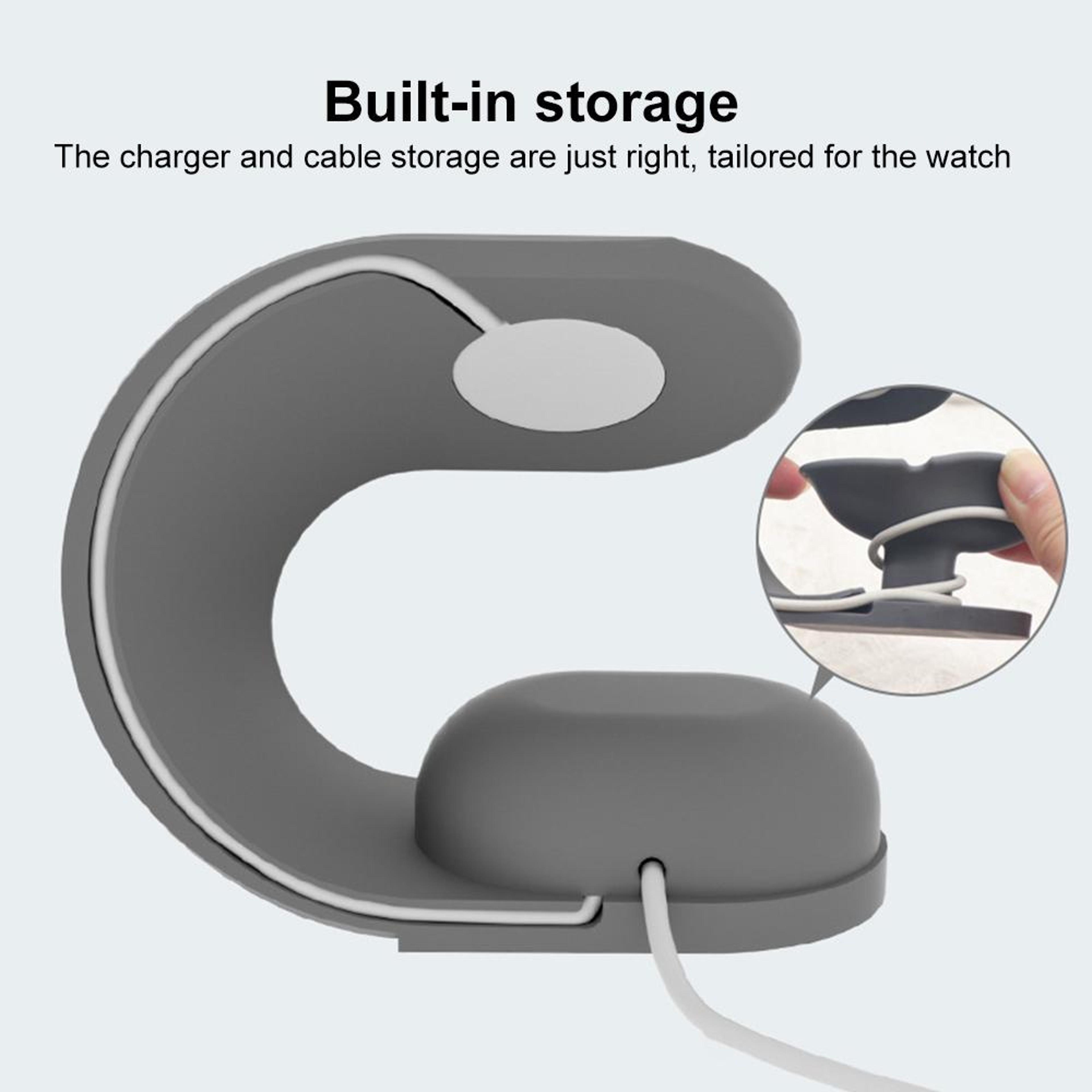 Apple Watch Charging Stand U Shaped Silicone Charging Holder With Cable Organizer 2