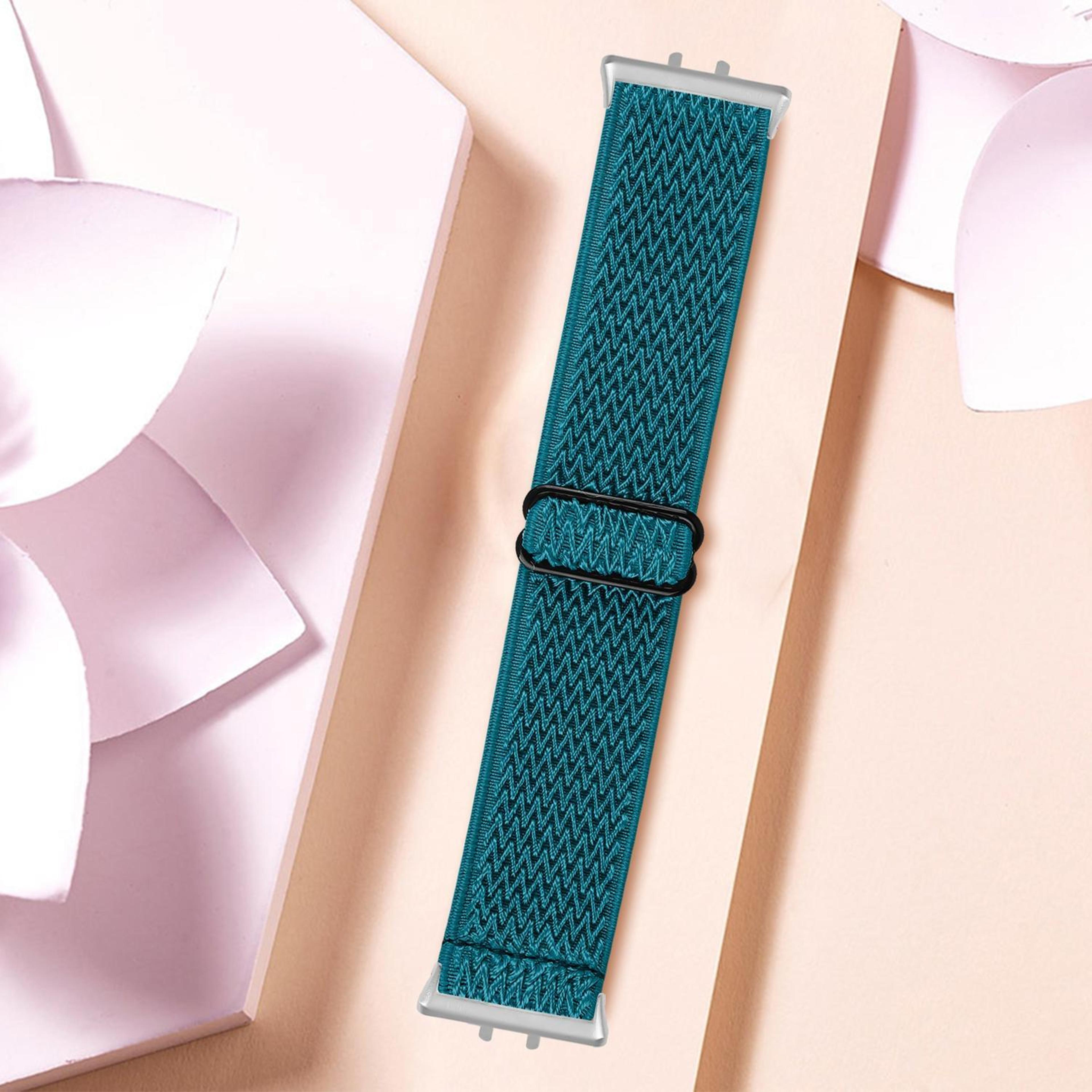 Honor Watch X5 Elastic Nylon Watch Band Wave Pattern Woven Watch Strap With Silver Connector 5