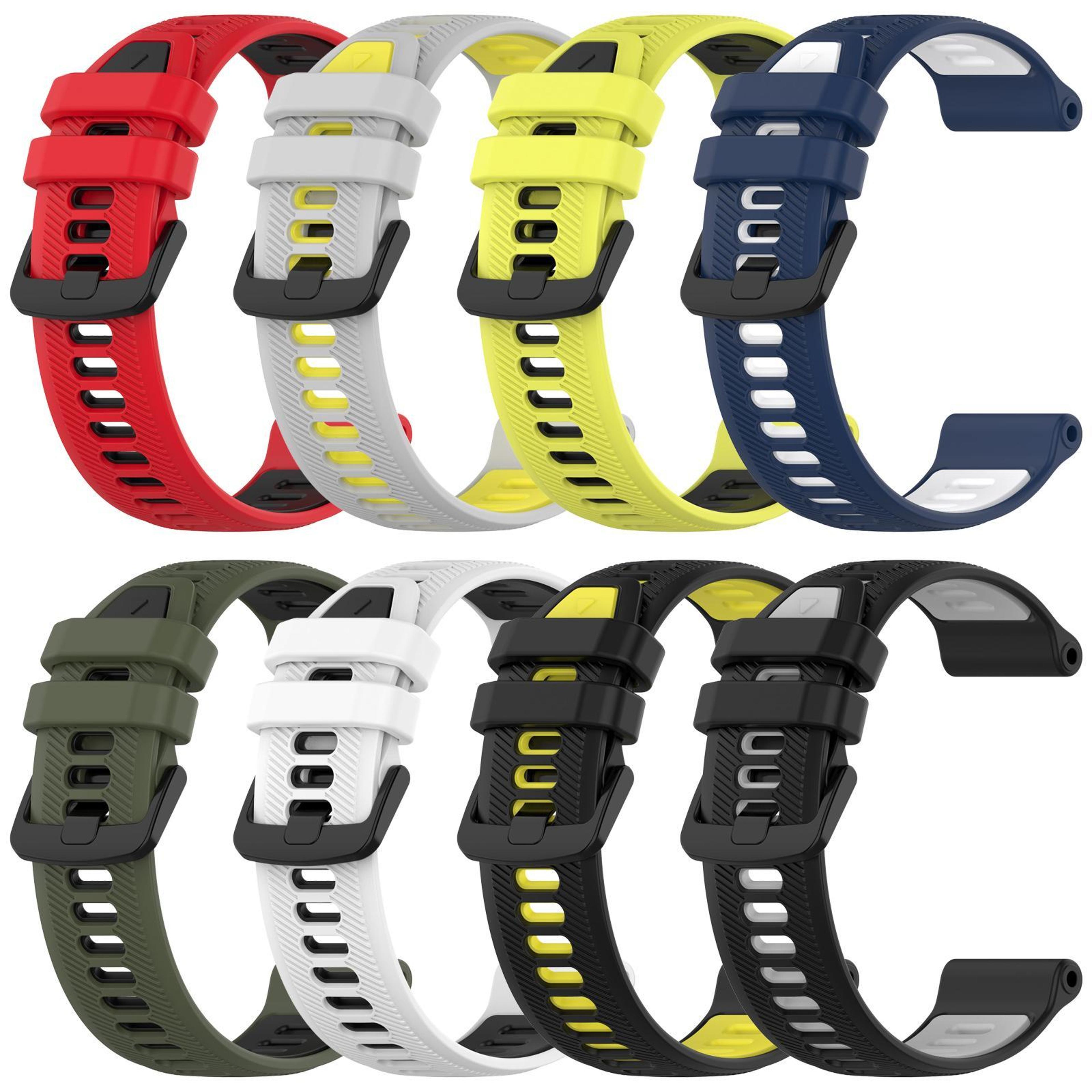 Garmin Forerunner 965 Silicone Watch Band Two Color Replacement Strap For Garmin Smartwatches 6