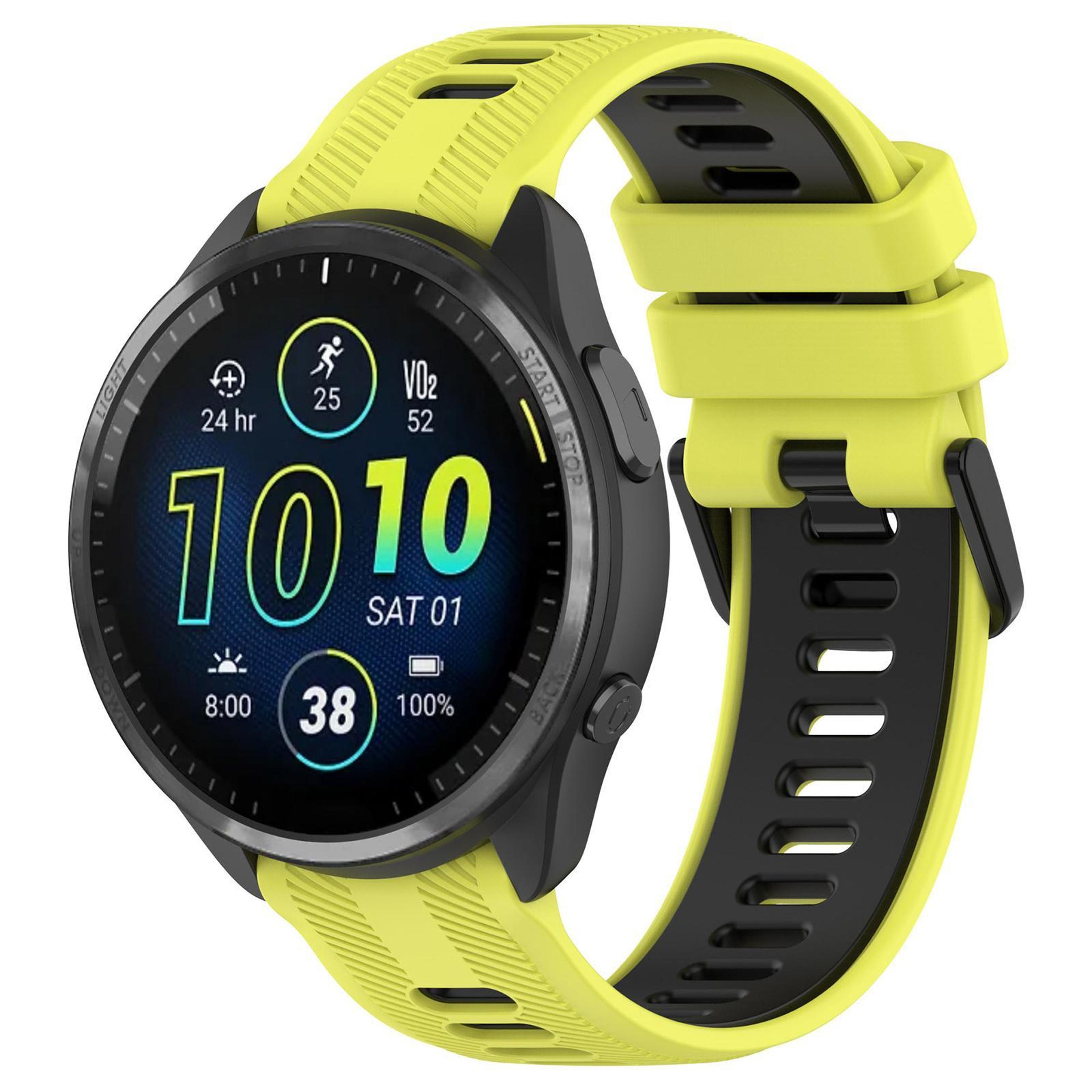 Garmin Forerunner 965 Silicone Watch Band Two Color Replacement Strap For Garmin Smartwatches 15