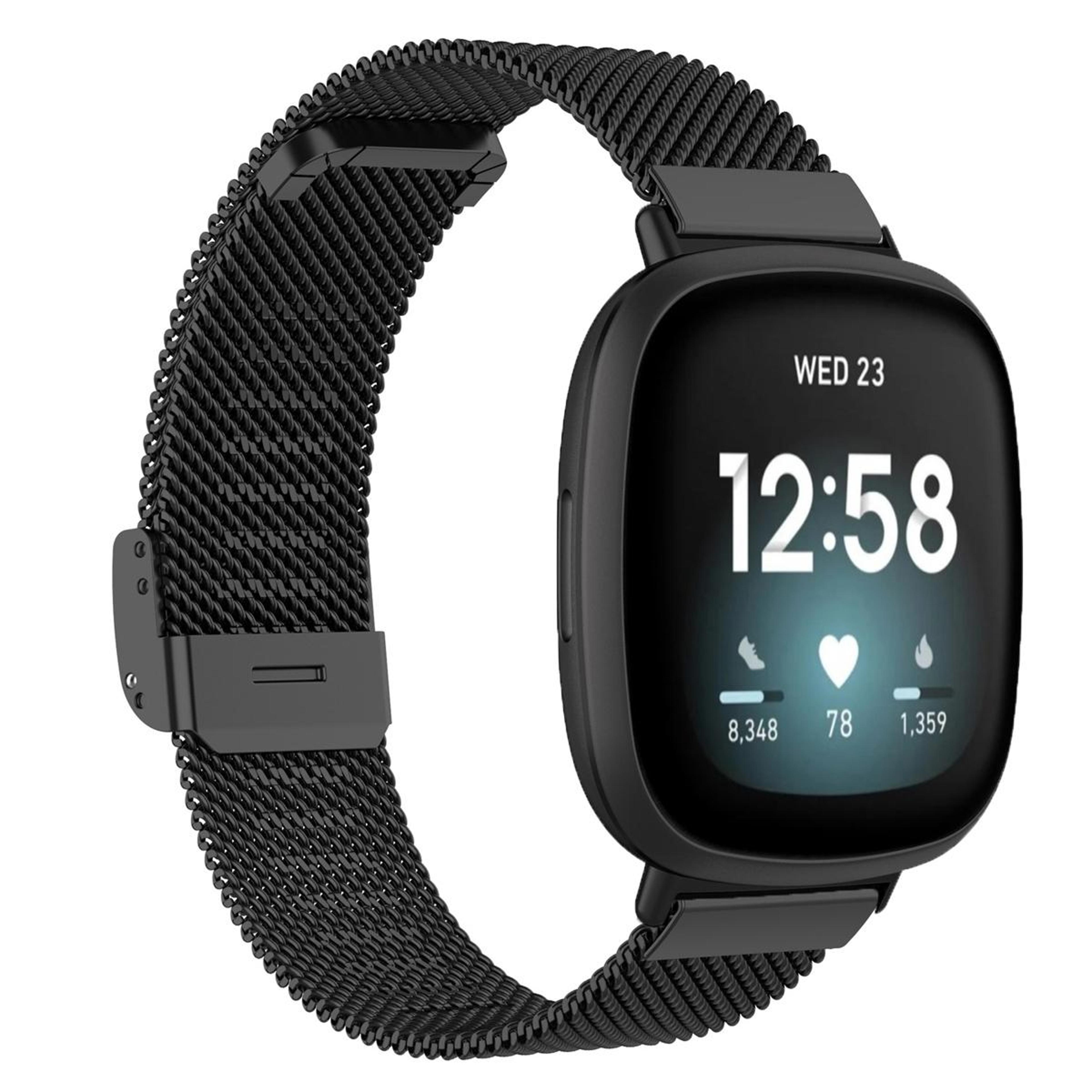 Fitbit Versa 4 Versa 3 Sense 2 Milanese Mesh Watch Band Stainless Steel Replacement Strap 8