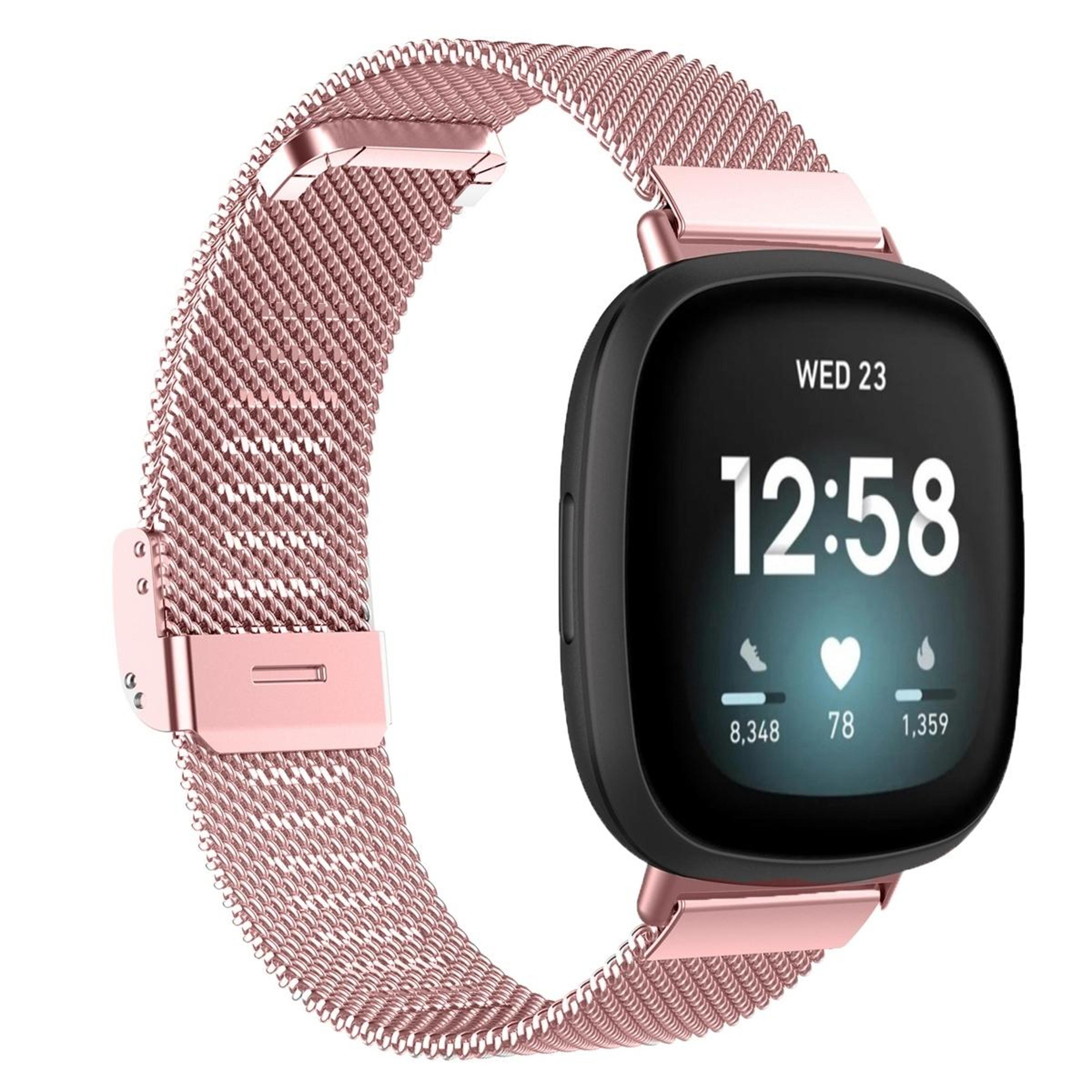 Fitbit Versa 4 Versa 3 Sense 2 Milanese Mesh Watch Band Stainless Steel Replacement Strap 5