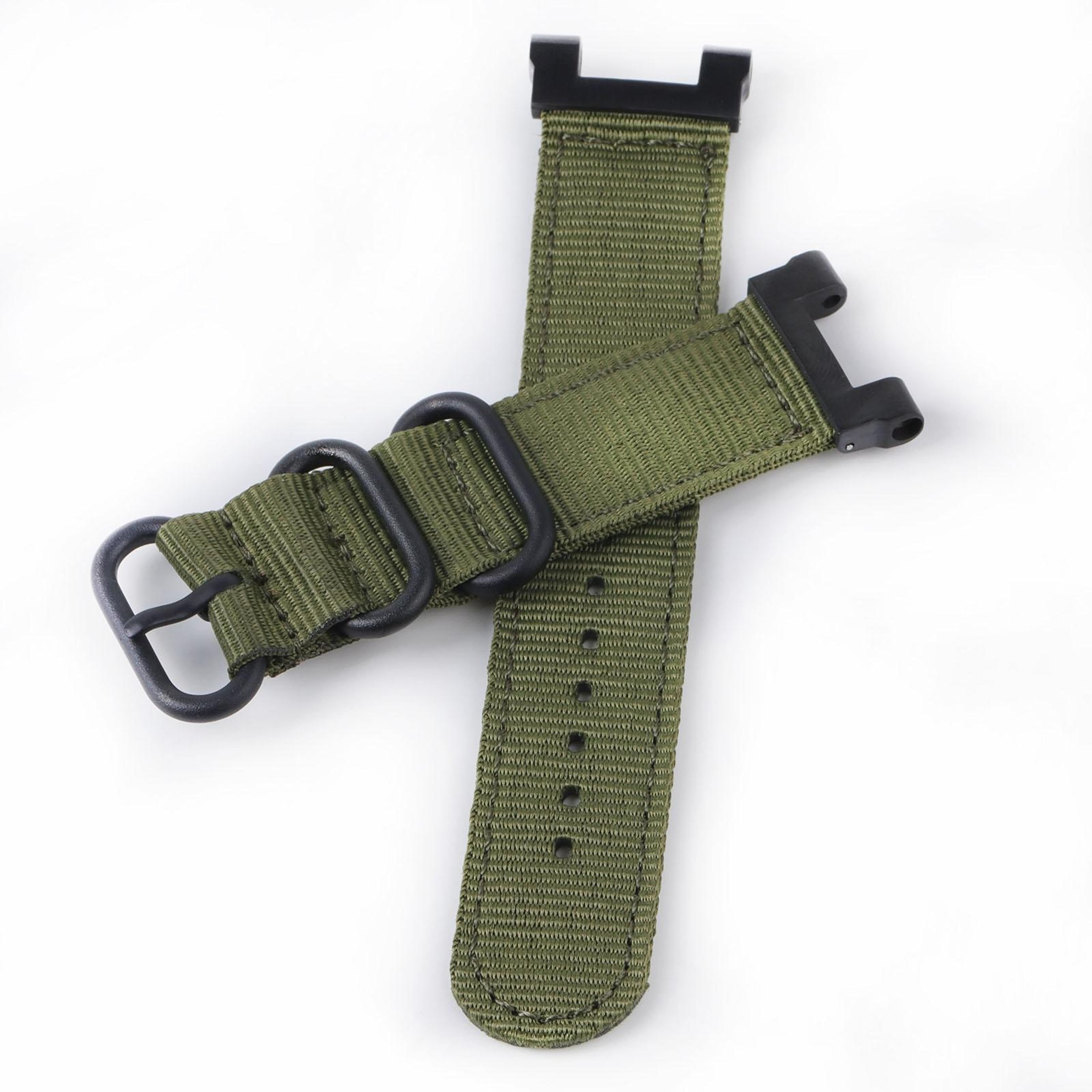 Amazfit T Rex T Rex Pro Ares Nylon Watch Band Adjustable Three Ring Black Buckle Strap 1